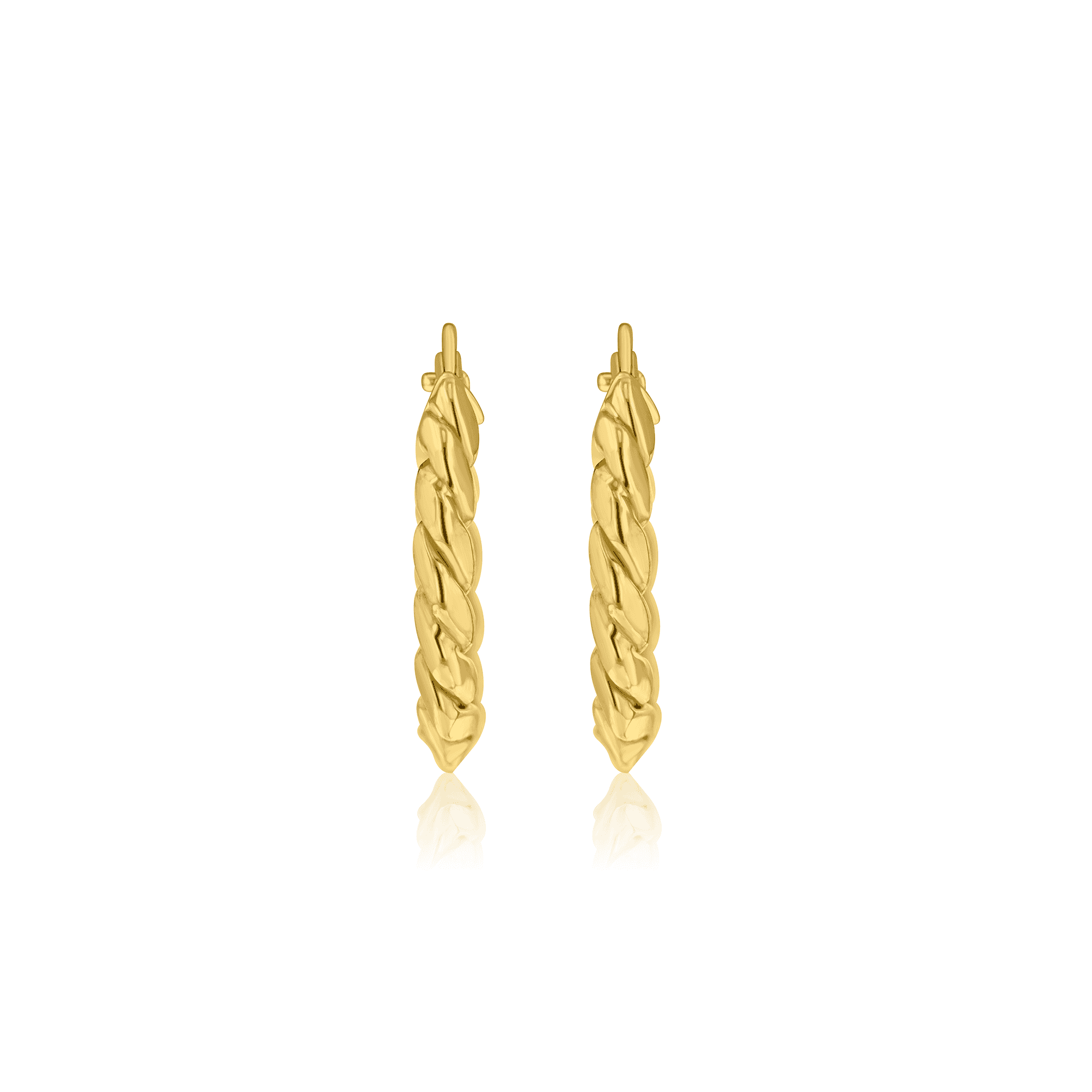 9ct Yellow Gold Knife Edge Twisted Hoop Earrings
