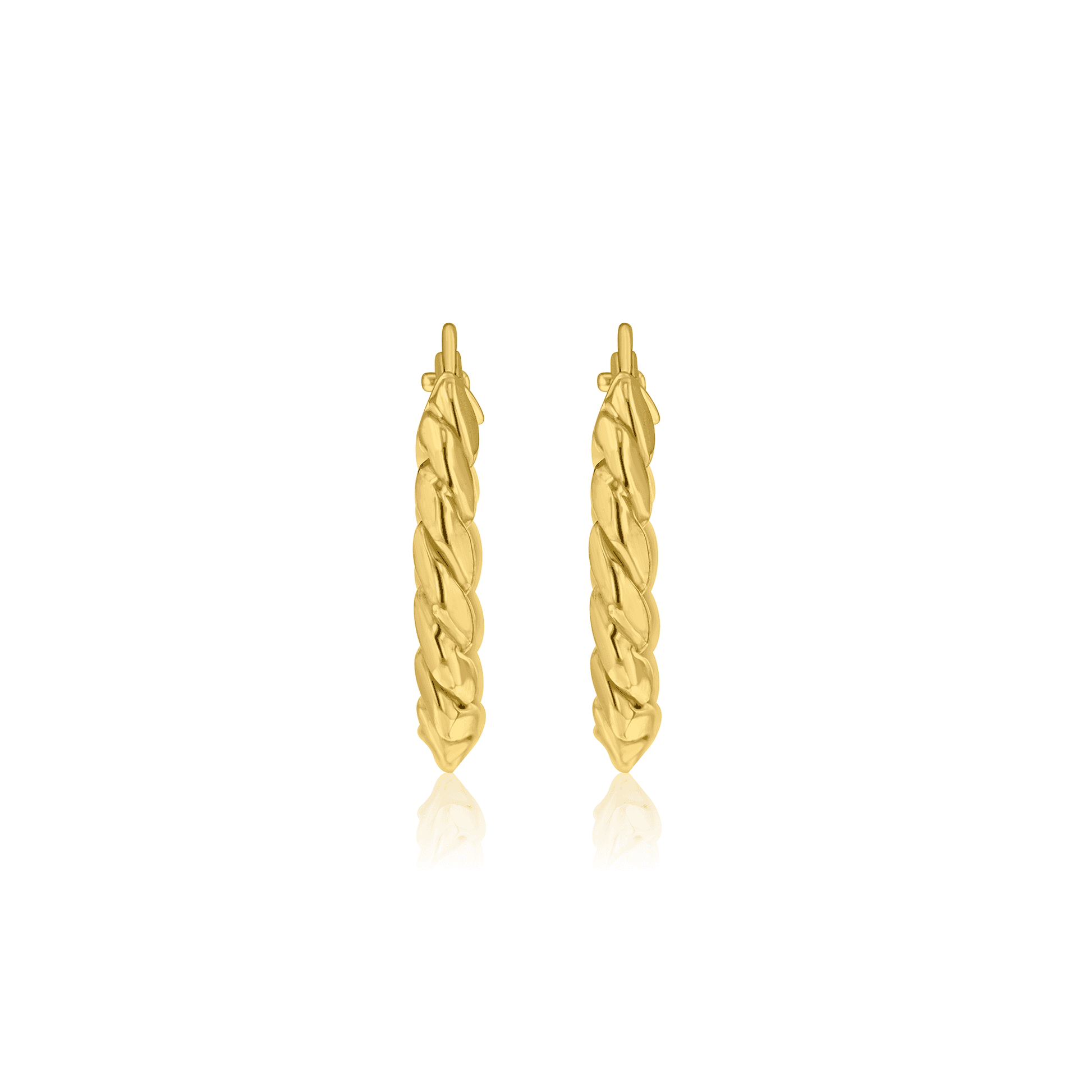 9ct Yellow Gold Knife Edge Twisted Hoop Earrings