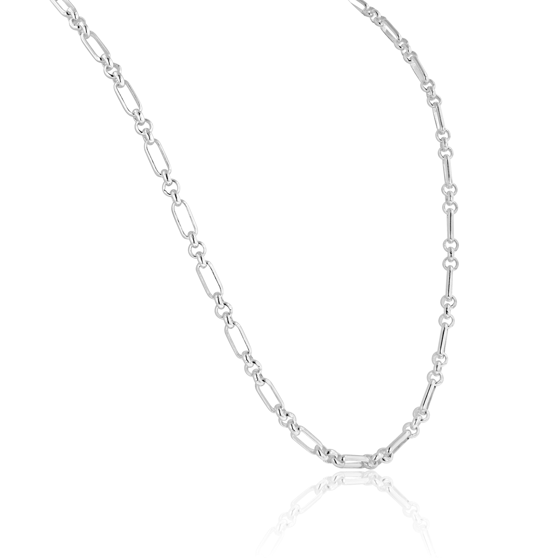 Sterling Silver Figaro Belcher Chain Necklace