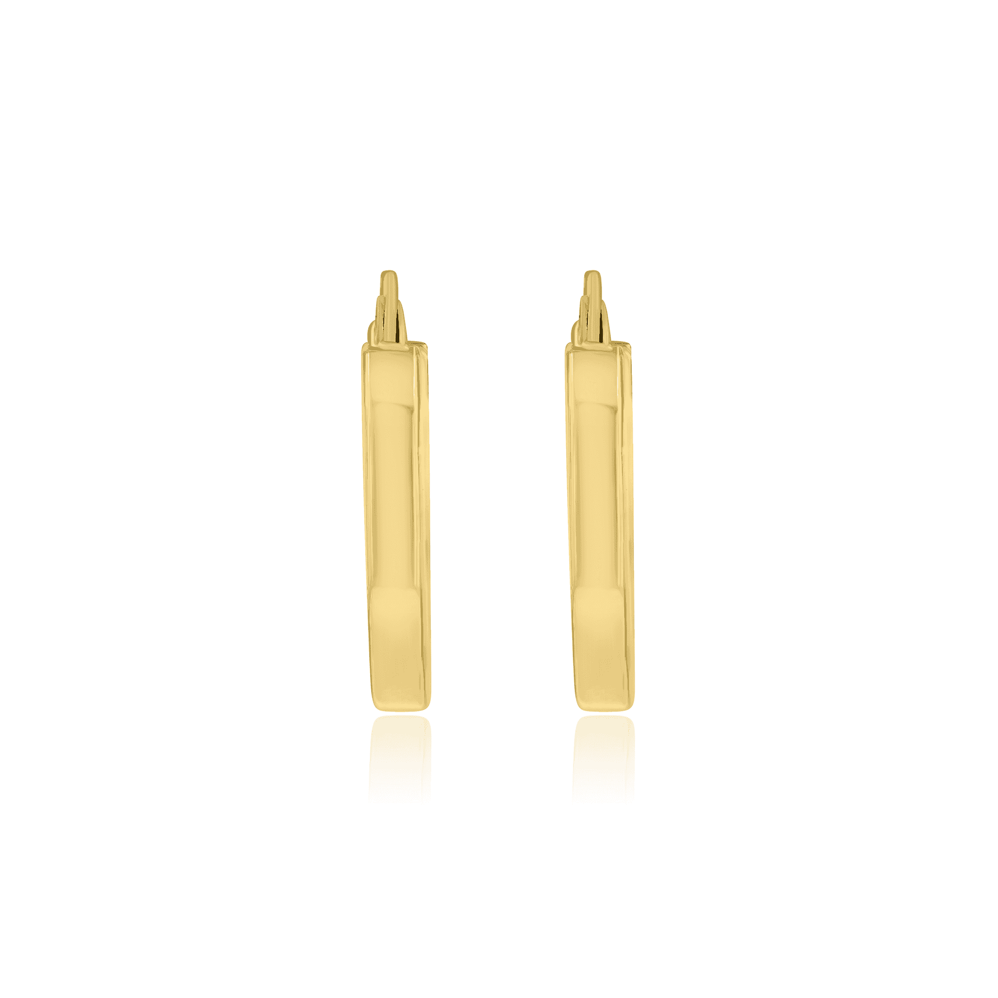 9ct Yellow Gold Square Tube Round Hoop Earrings