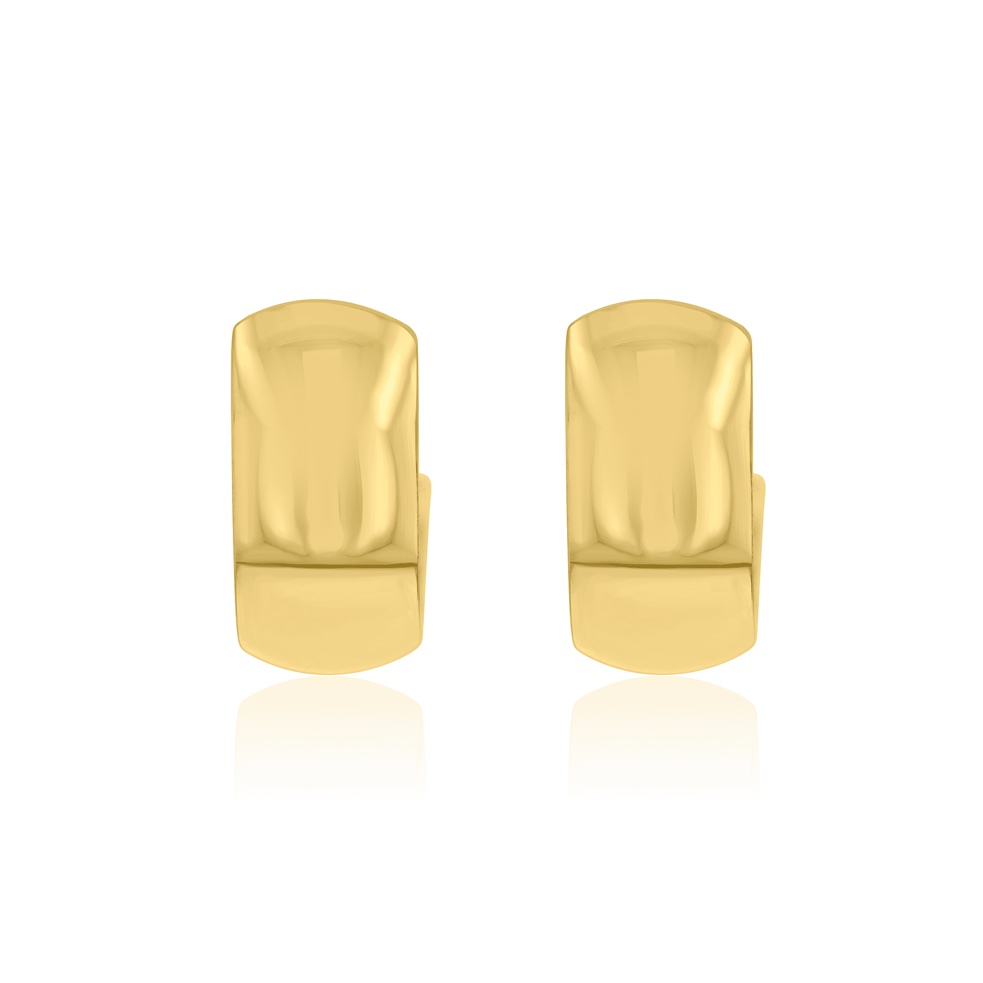 9ct Yellow Gold Half Hoop Stud Earrings With Post and Butterfly