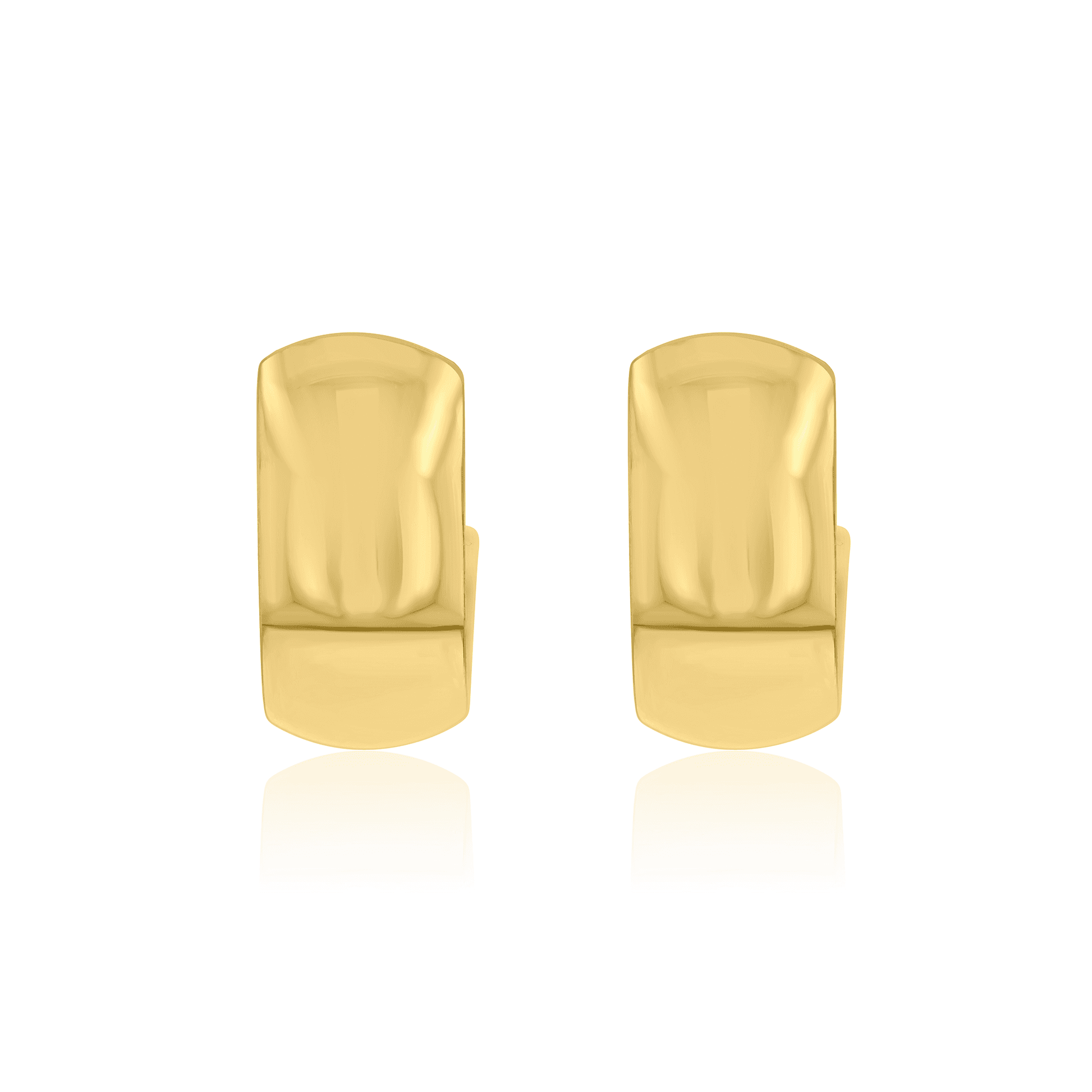 9ct Yellow Gold Half Hoop Stud Earrings With Post and Butterfly