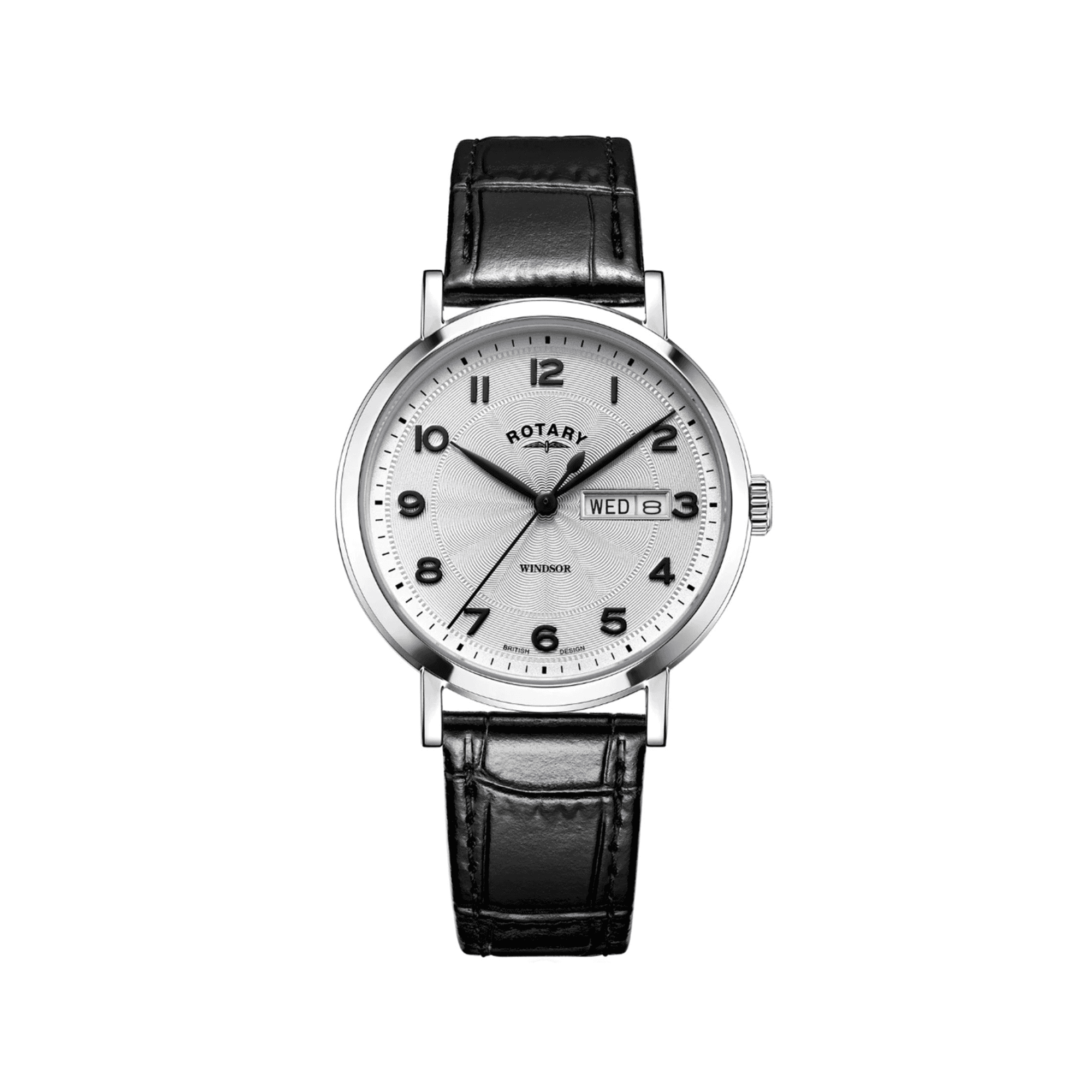 Men's Windsor Watch With Silver Dial & Black Strap - GS05420/22