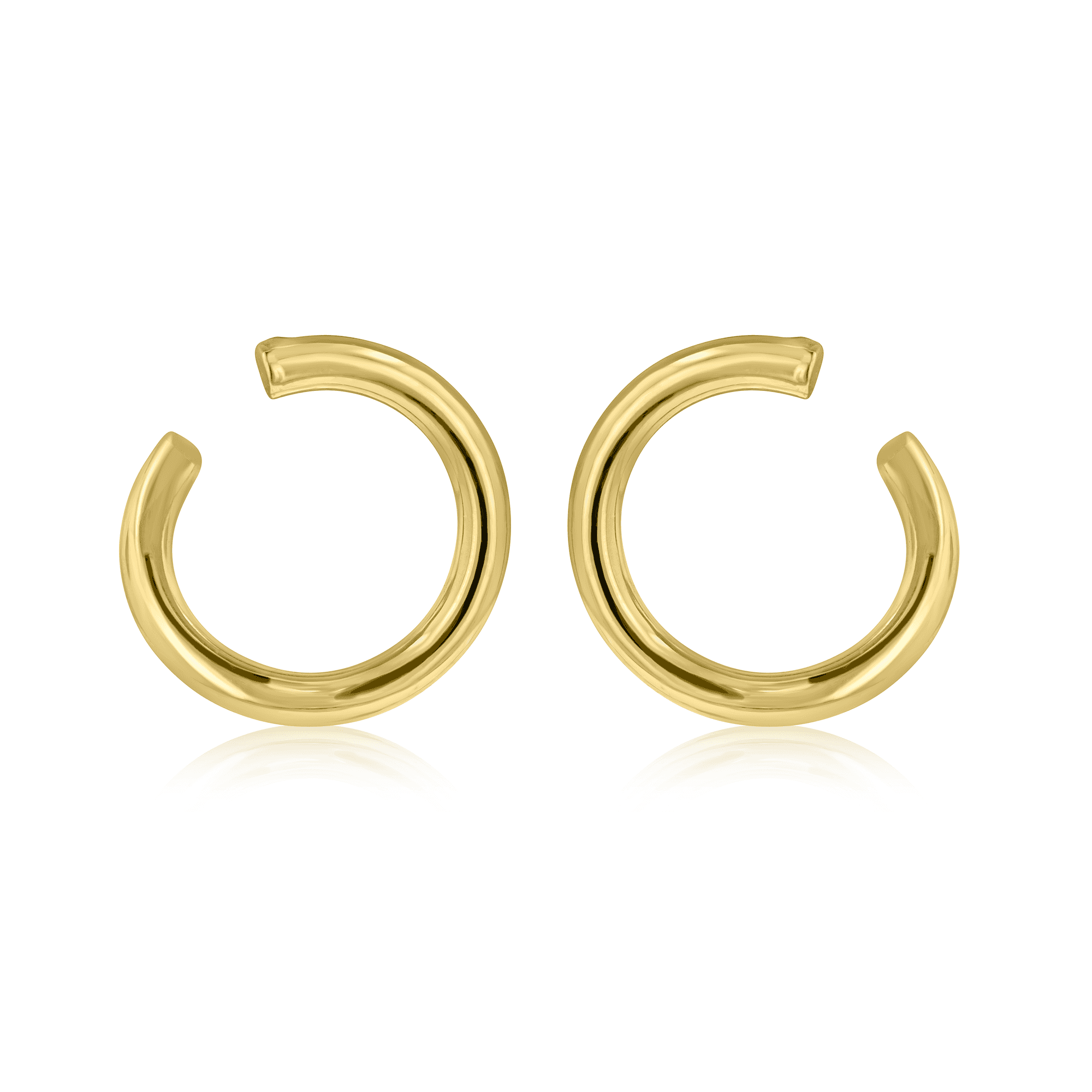 9ct Yellow Gold Open Twisted Hoop Earrings with Post and Butterfly Backs