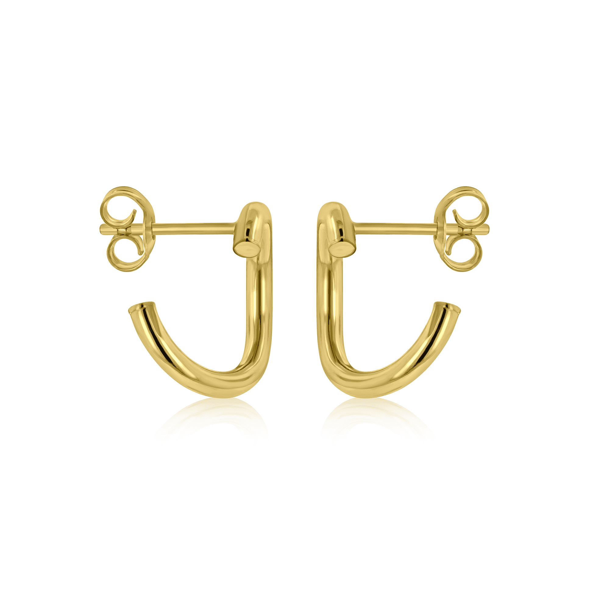 9ct Yellow Gold Open Twisted Hoop Earrings with Post and Butterfly Backs