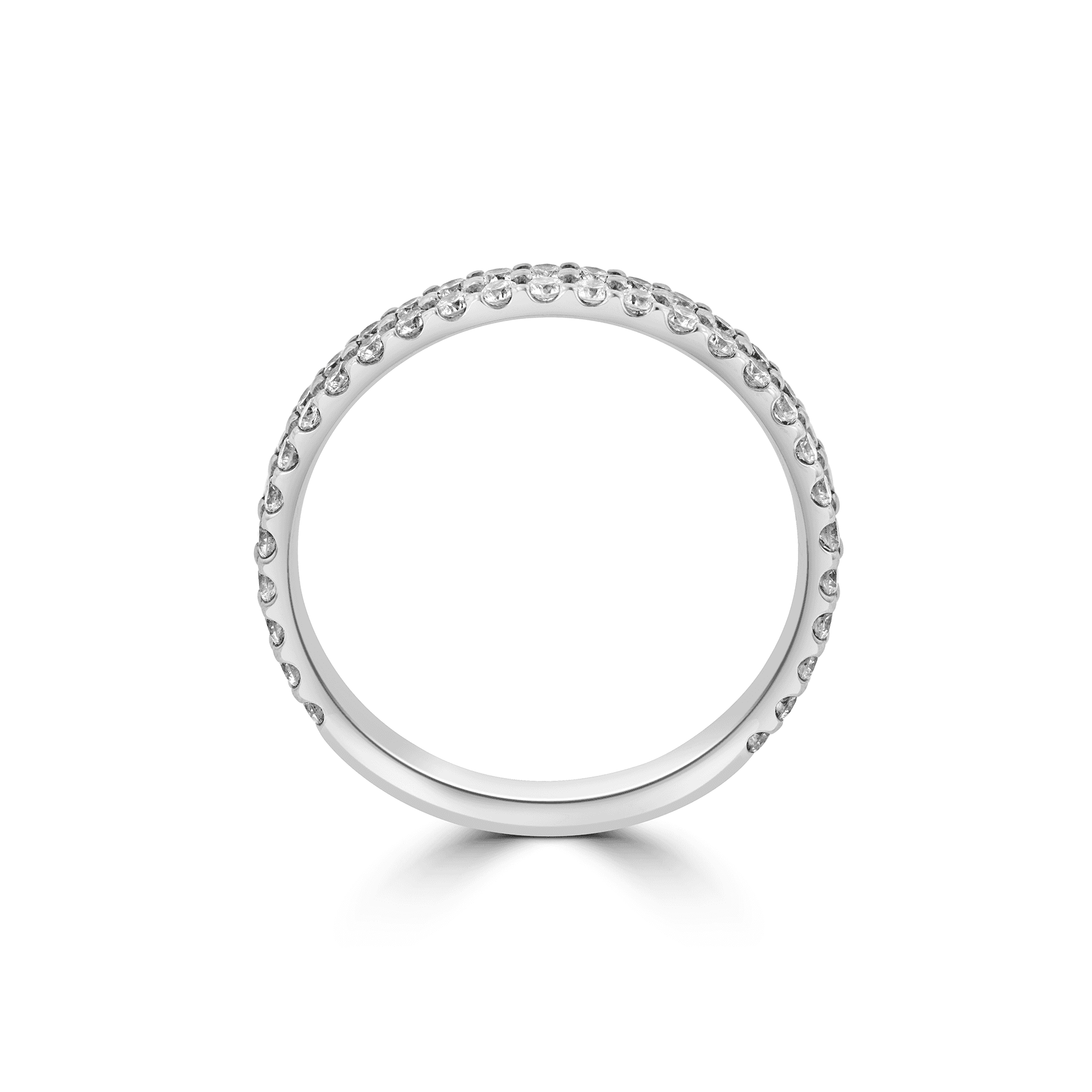 Platinum Double Row 3/4 Set Diamond 3/4 Eternity Ring