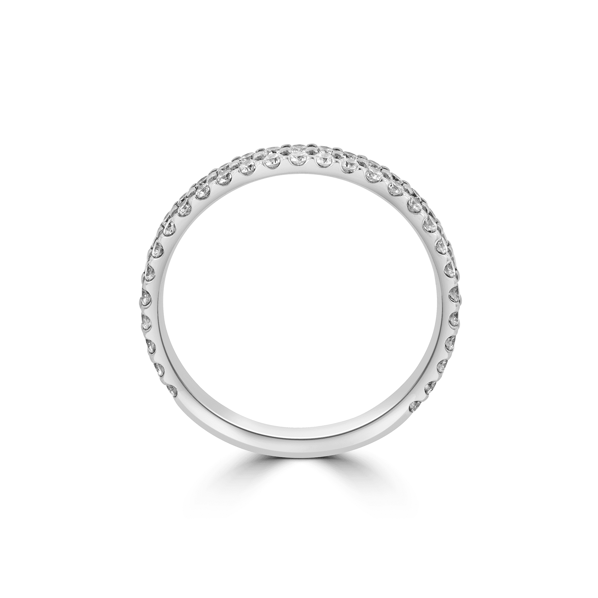 Platinum Double Row 3/4 Set Diamond 3/4 Eternity Ring