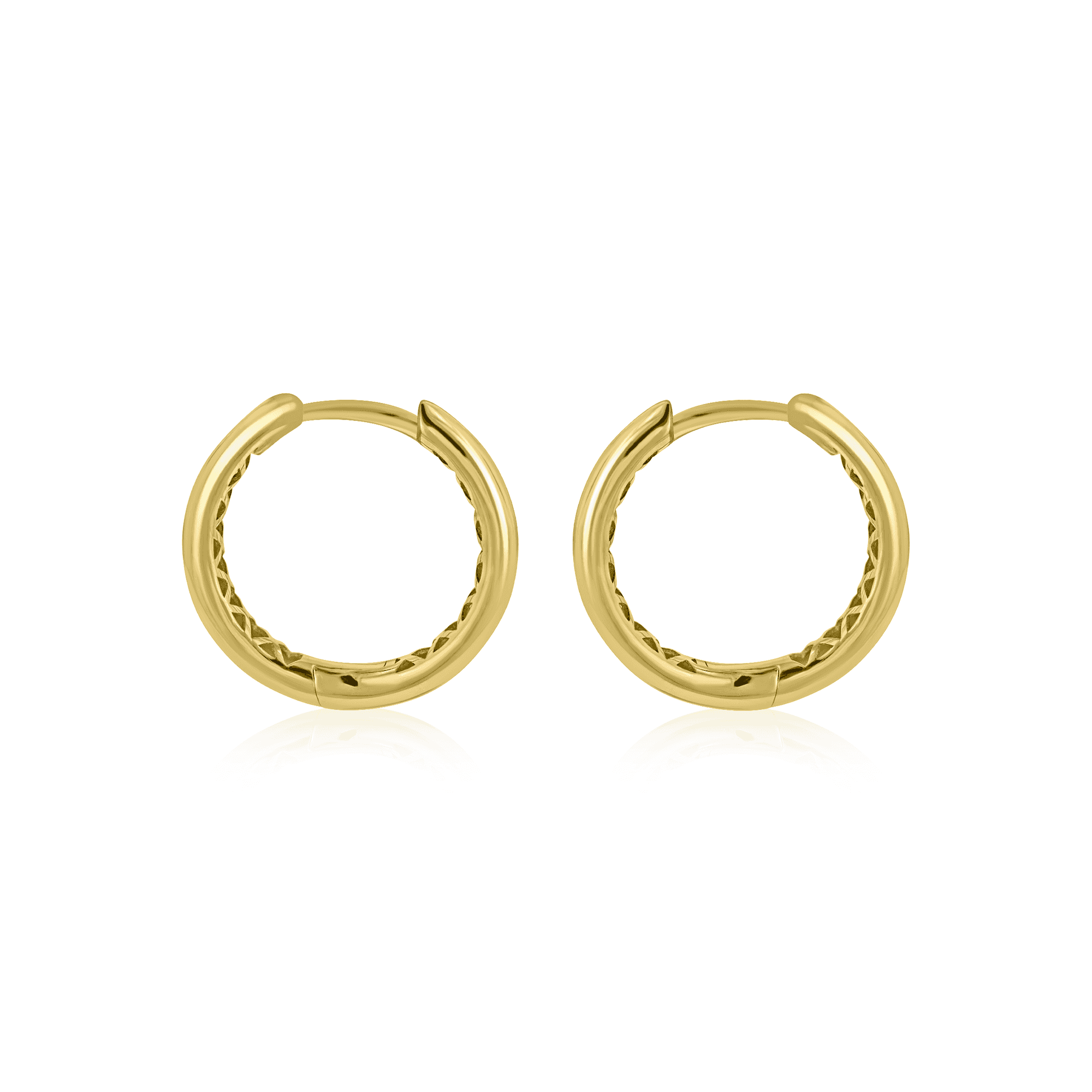 9ct Yellow Gold Hinged Huggie Hoop Earrings