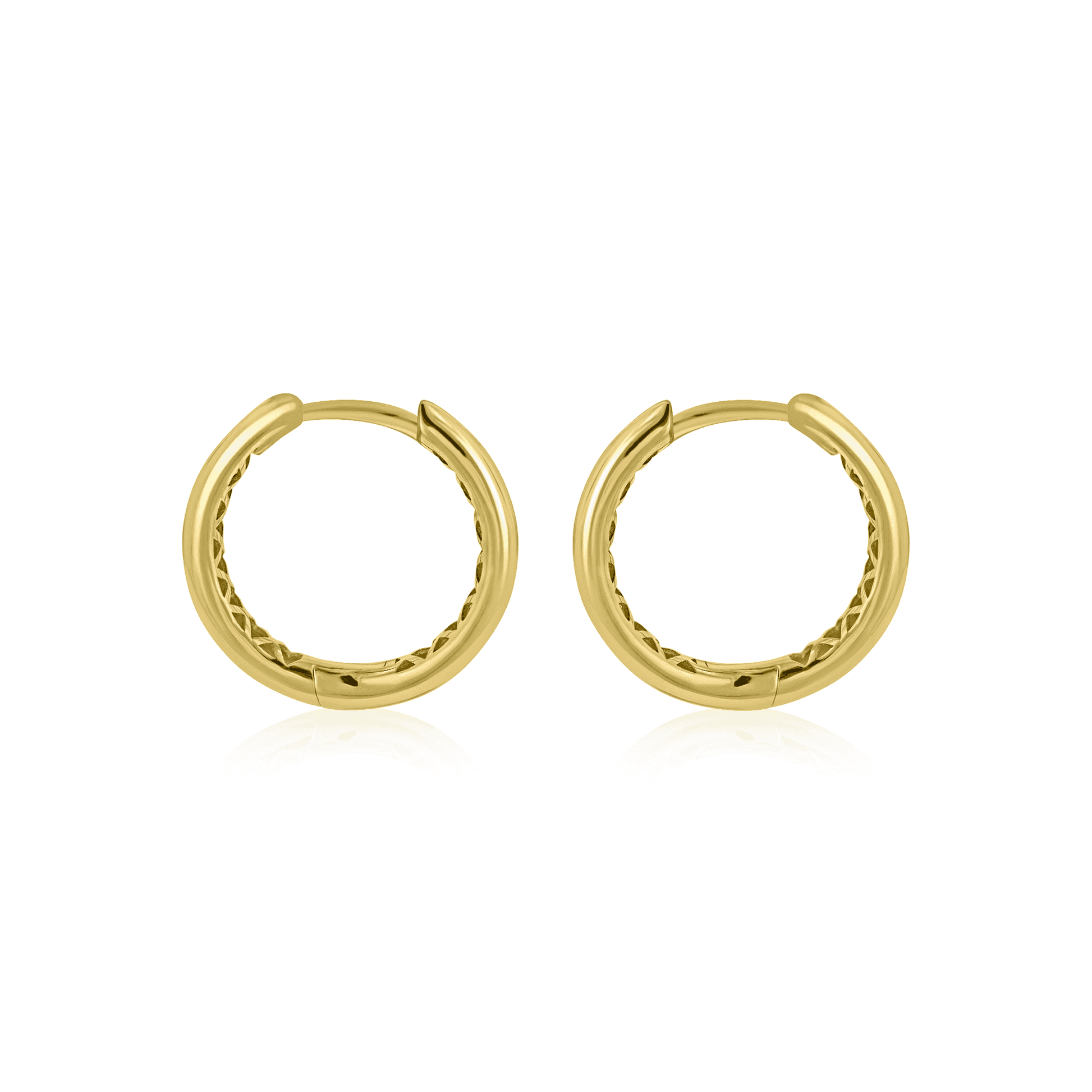 9ct Yellow Gold Hinged Huggie Hoop Earrings