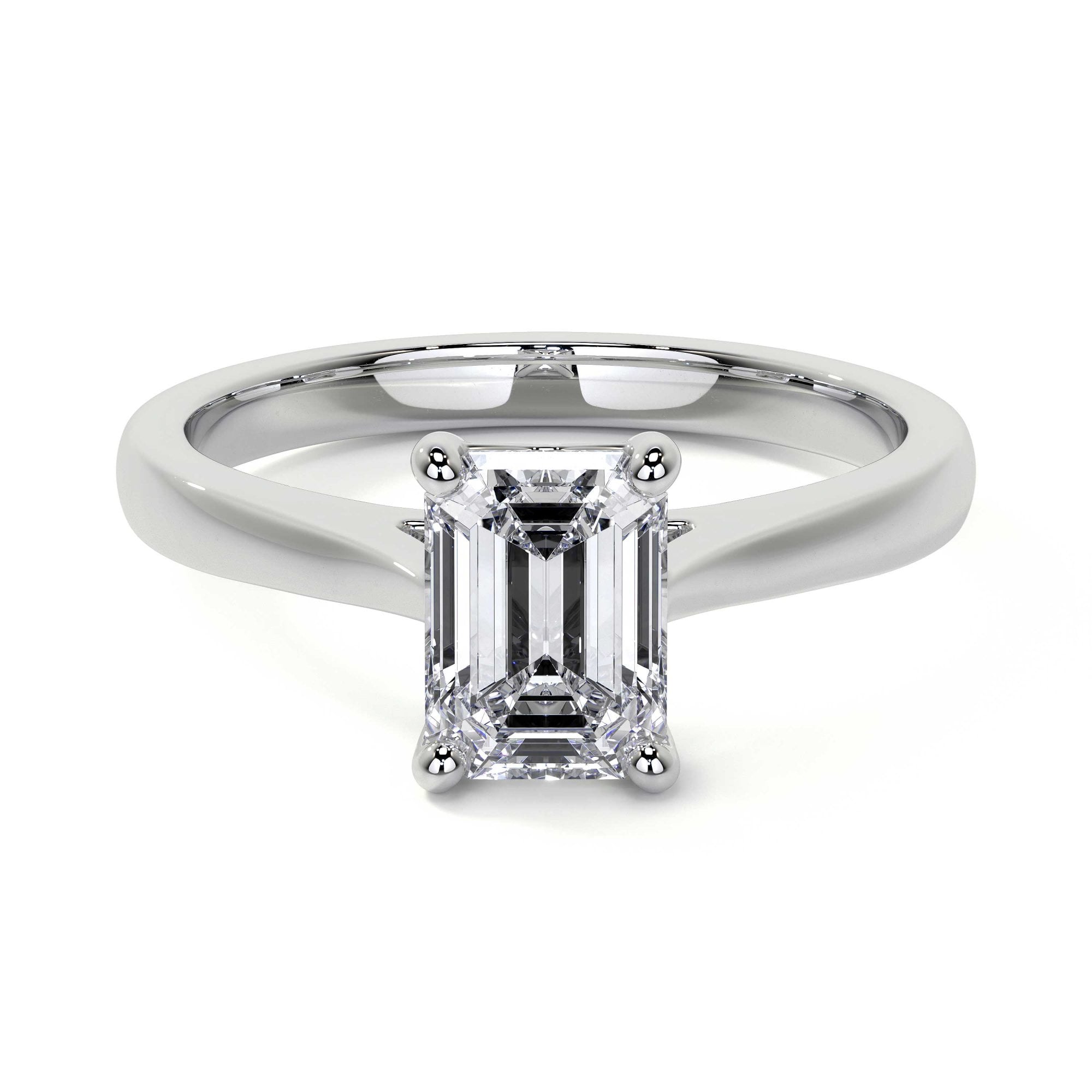Elizabeth Platinum Emerald Cut 1.10CT Lab Grown Diamond Solitaire Ring