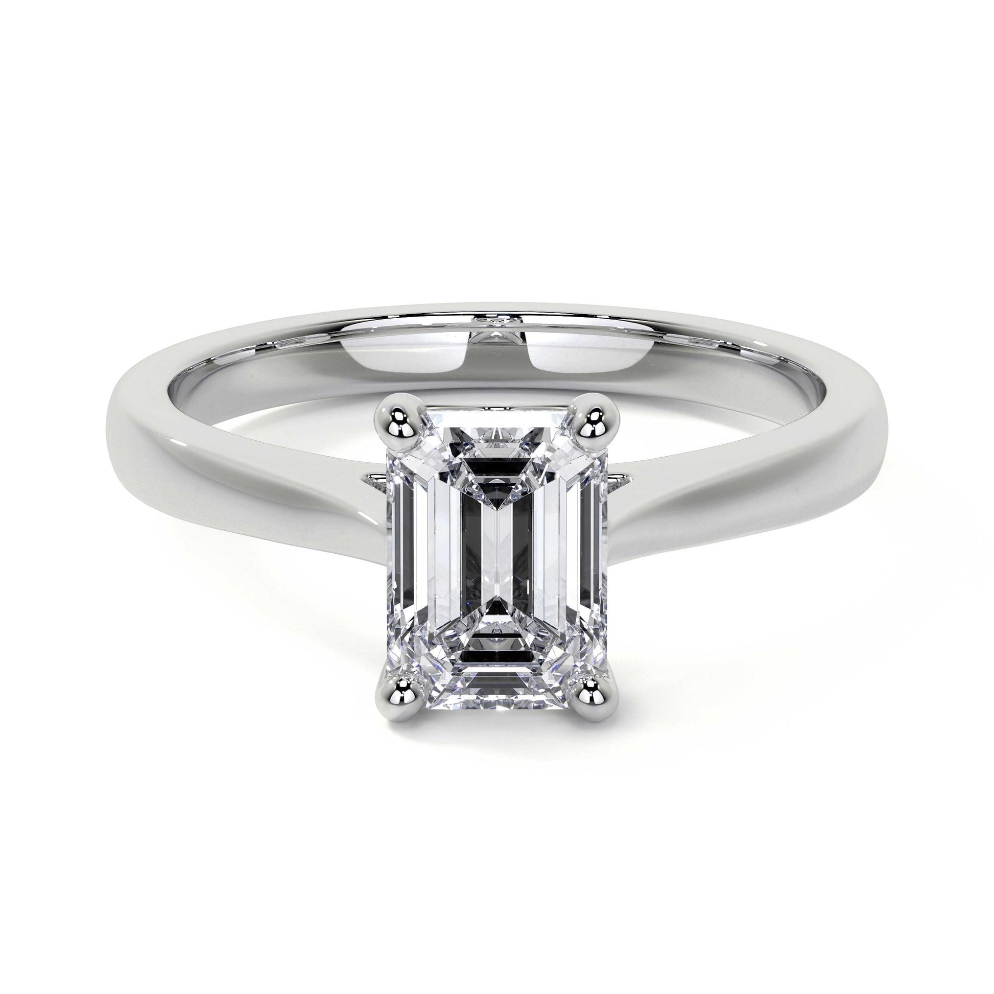 Elizabeth Platinum Emerald Cut 1.10CT Lab Grown Diamond Solitaire Ring