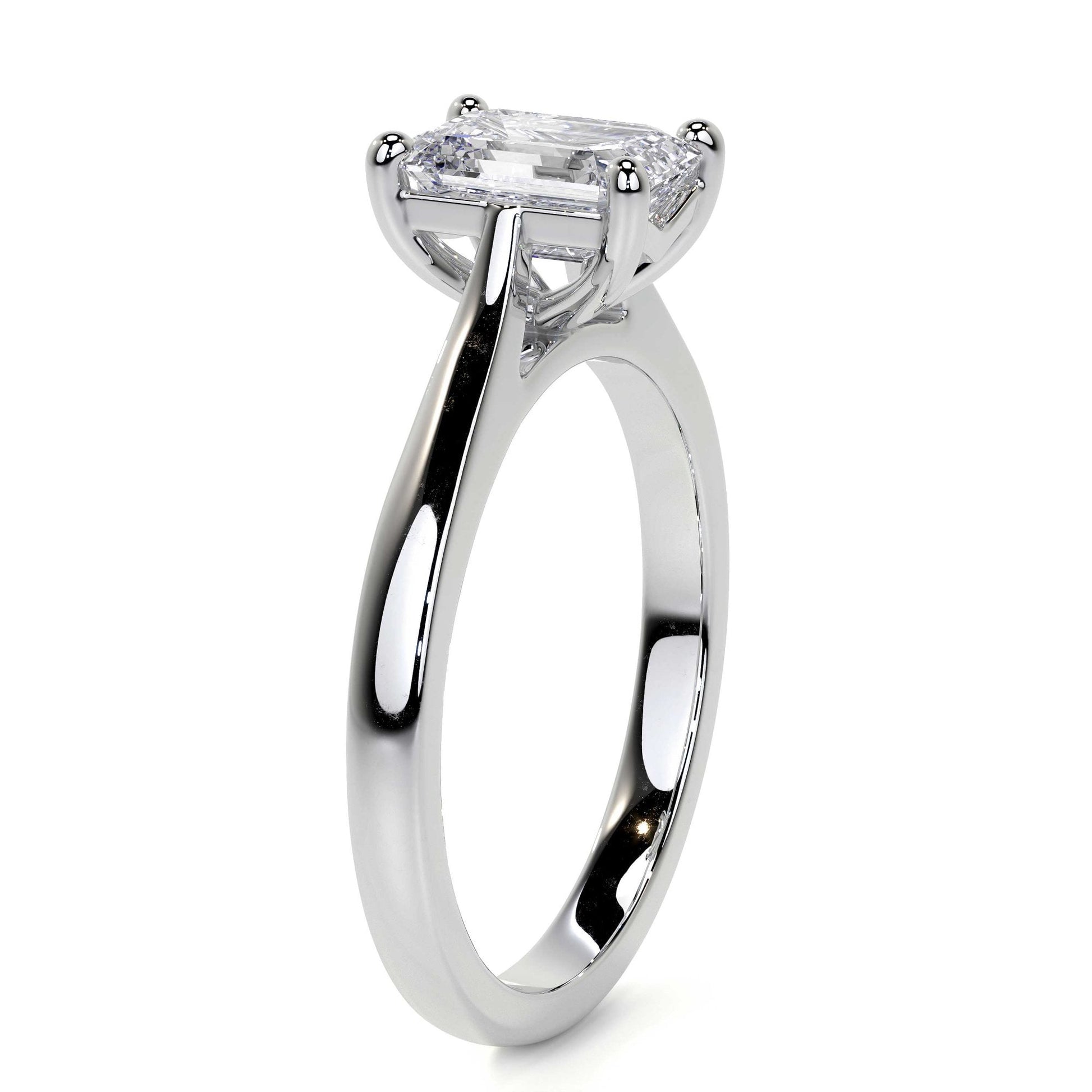Elizabeth Platinum Emerald Cut 1.10CT Lab Grown Diamond Solitaire Ring