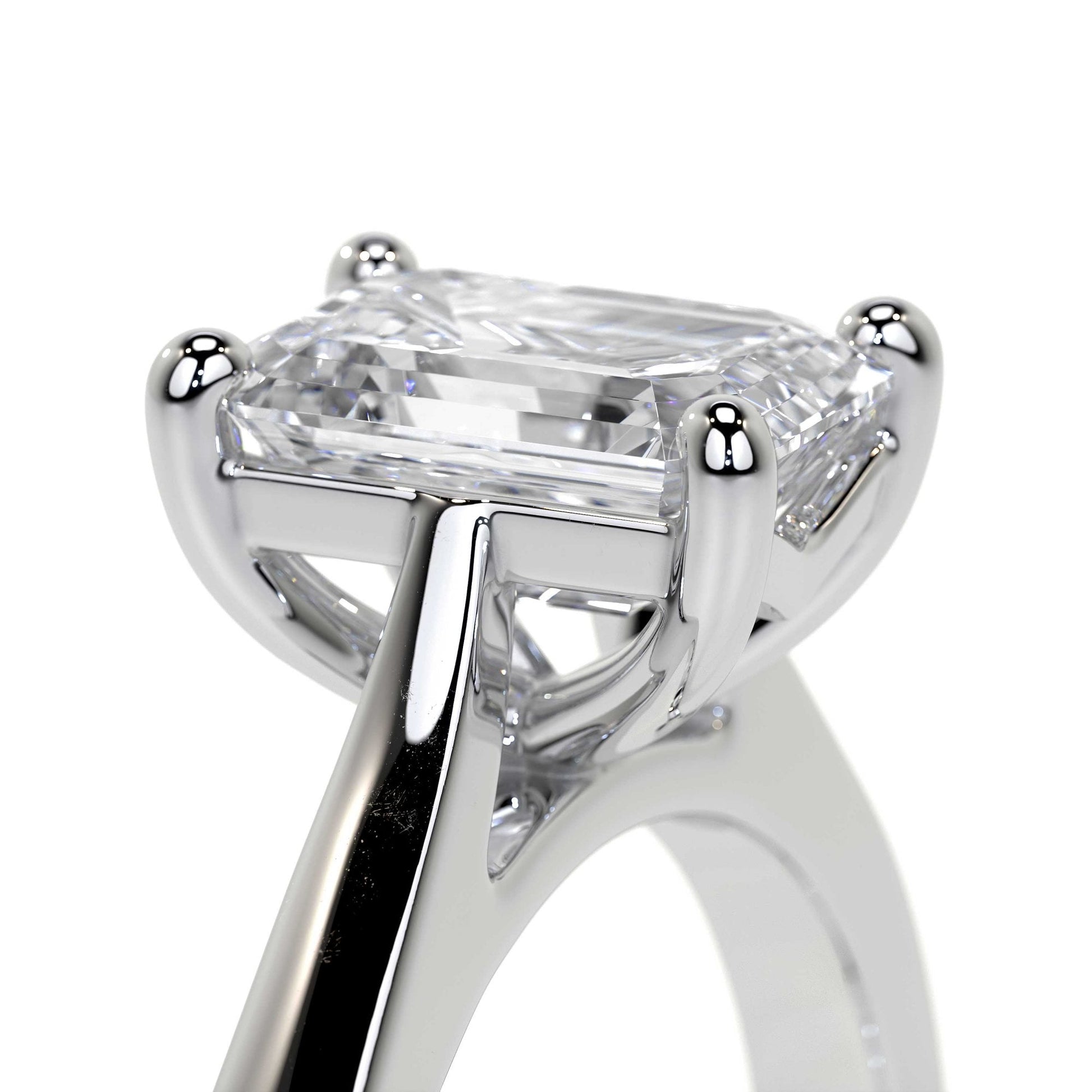 Elizabeth Platinum Emerald Cut 1.10CT Lab Grown Diamond Solitaire Ring