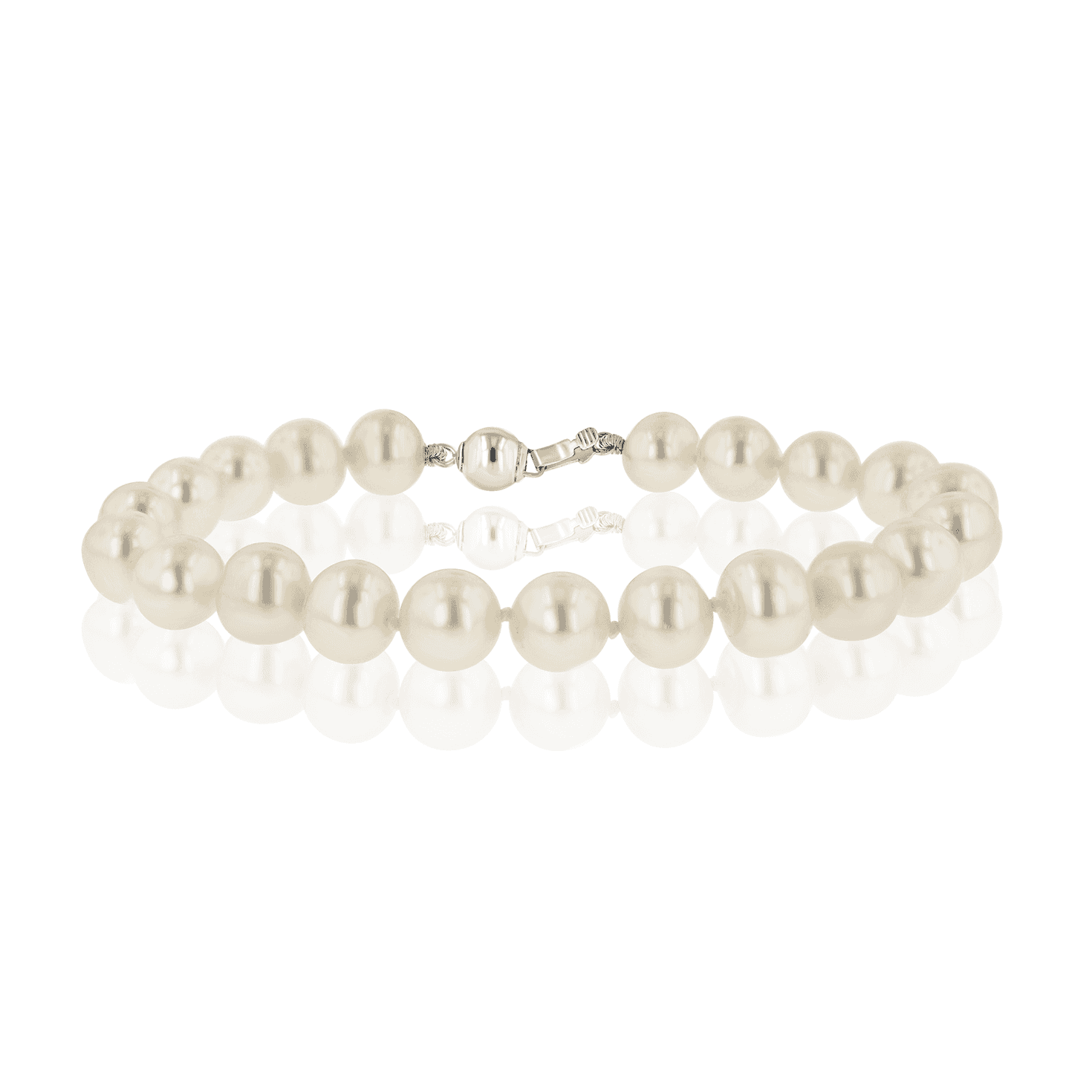 Freshwater Pearl Knotted Bracelet with Silver Ball Clasp