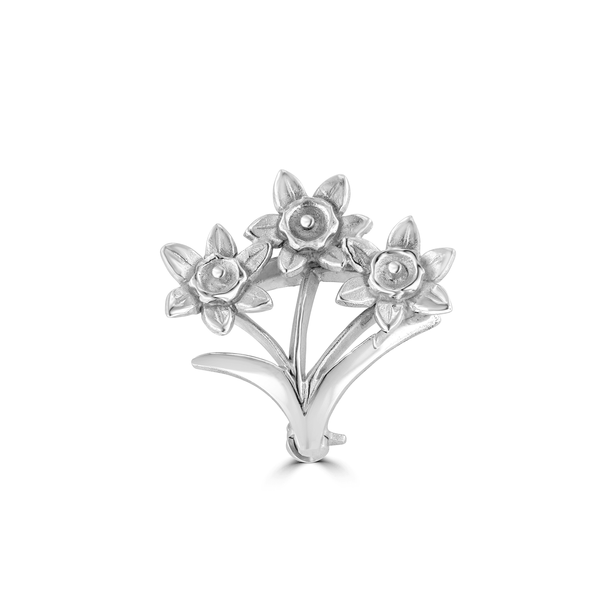 Ladies Silver Daffodil Brooch