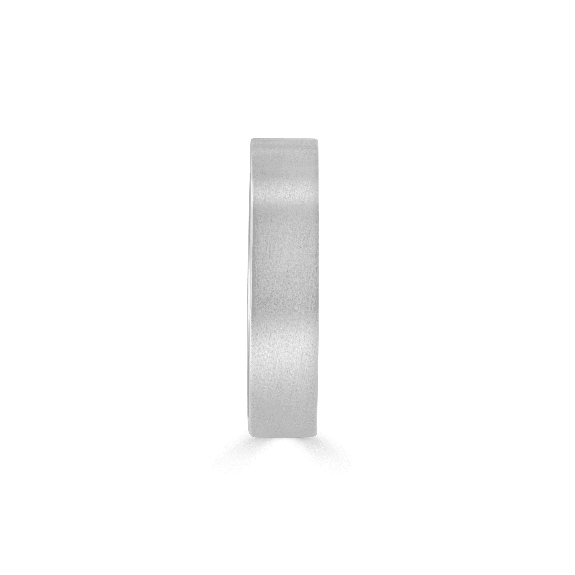 5mm Silver Flat Section Band Ring With Satin and Polished Finish