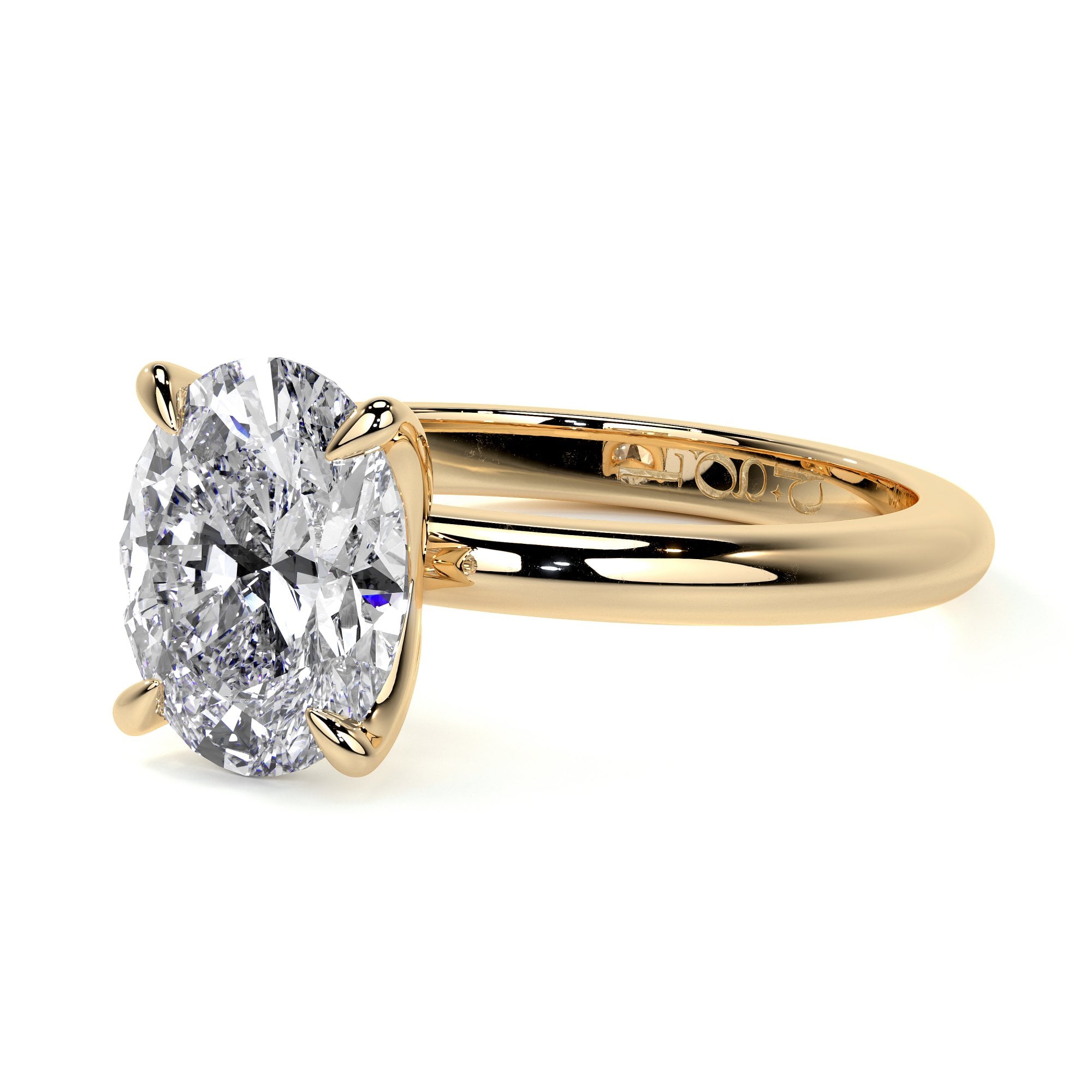 18ct Yellow Gold 1ct Oval Lab Grown Diamond 'Rosa' Solitaire Ring