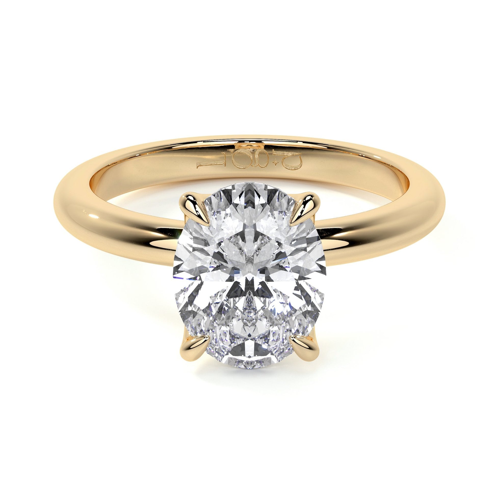 18ct Yellow Gold 1ct Oval Lab Grown Diamond 'Rosa' Solitaire Ring