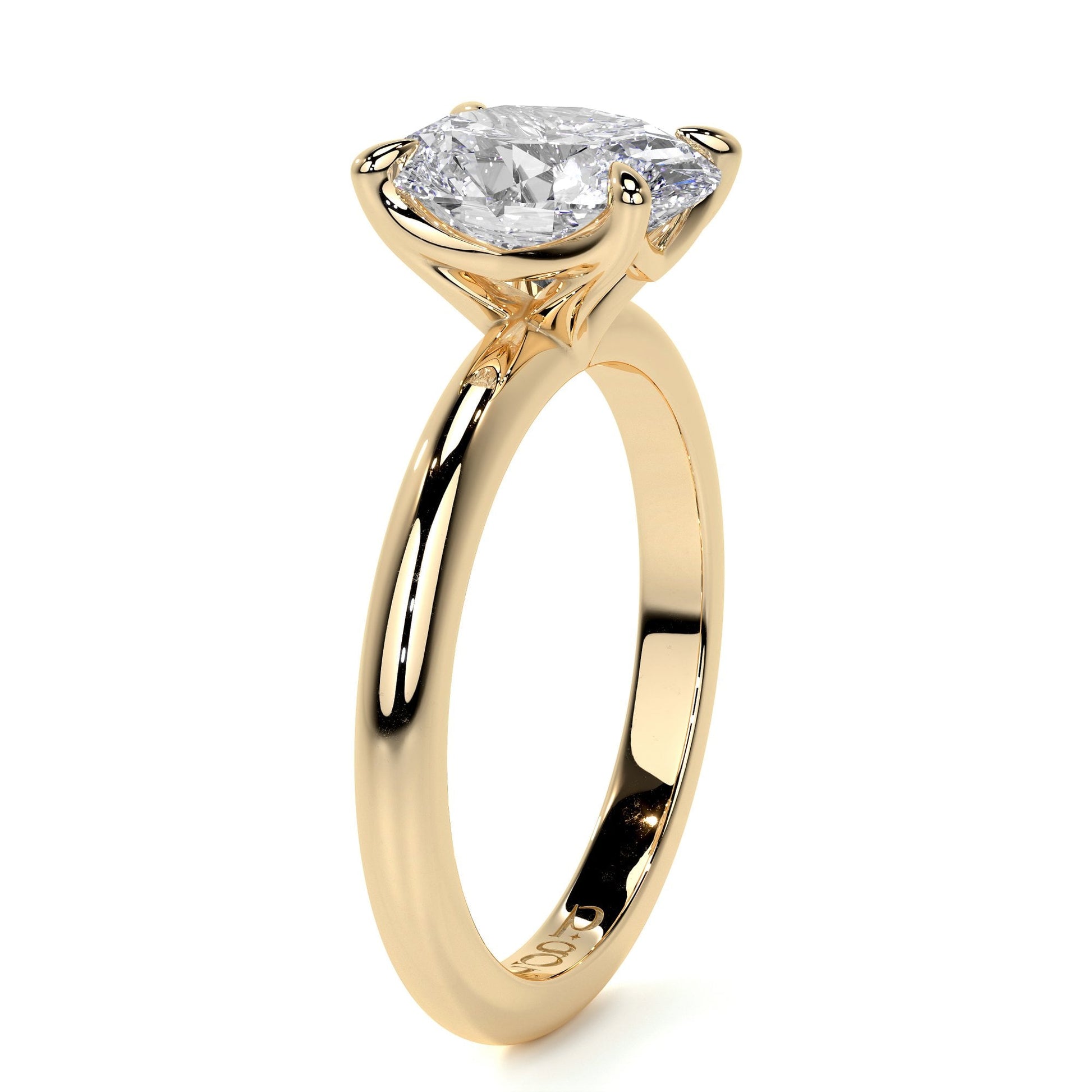 18ct Yellow Gold 1ct Oval Lab Grown Diamond 'Rosa' Solitaire Ring