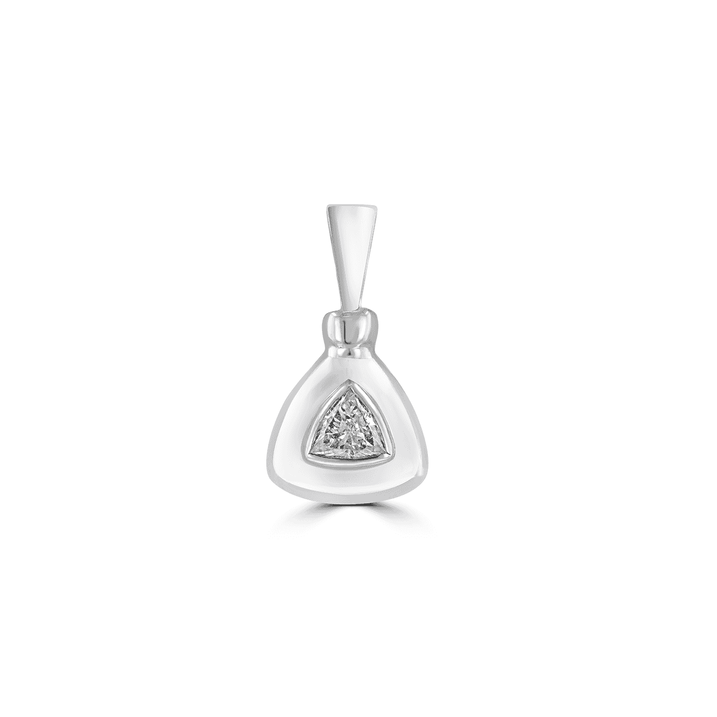 18ct White Gold Pendant with 0.10ct Trillion Cut Diamond