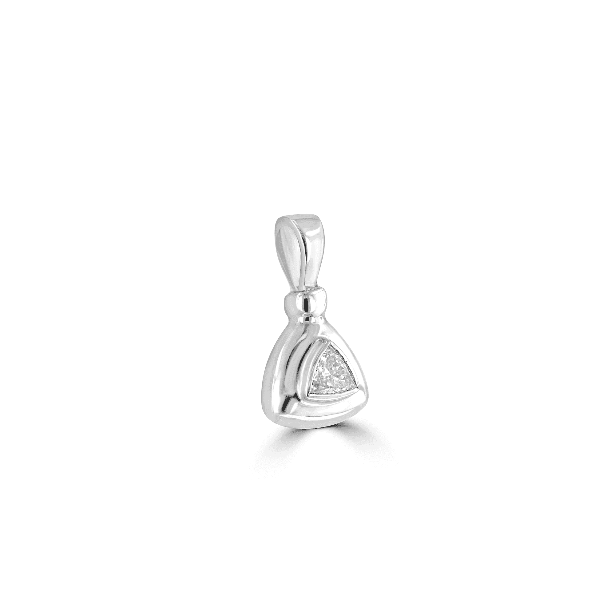18ct White Gold Pendant with 0.10ct Trillion Cut Diamond