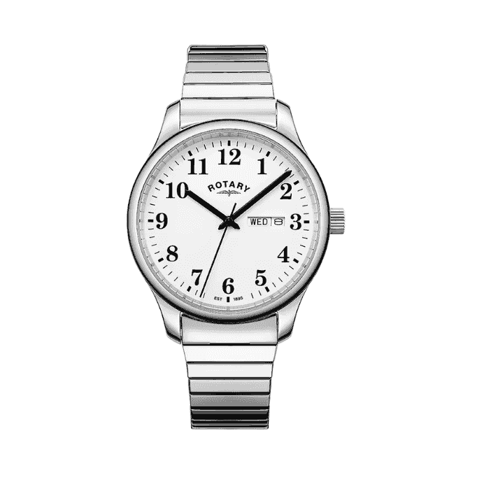 Men's Rotary Steel Expander Strap Watch - Model: RGB10025/01