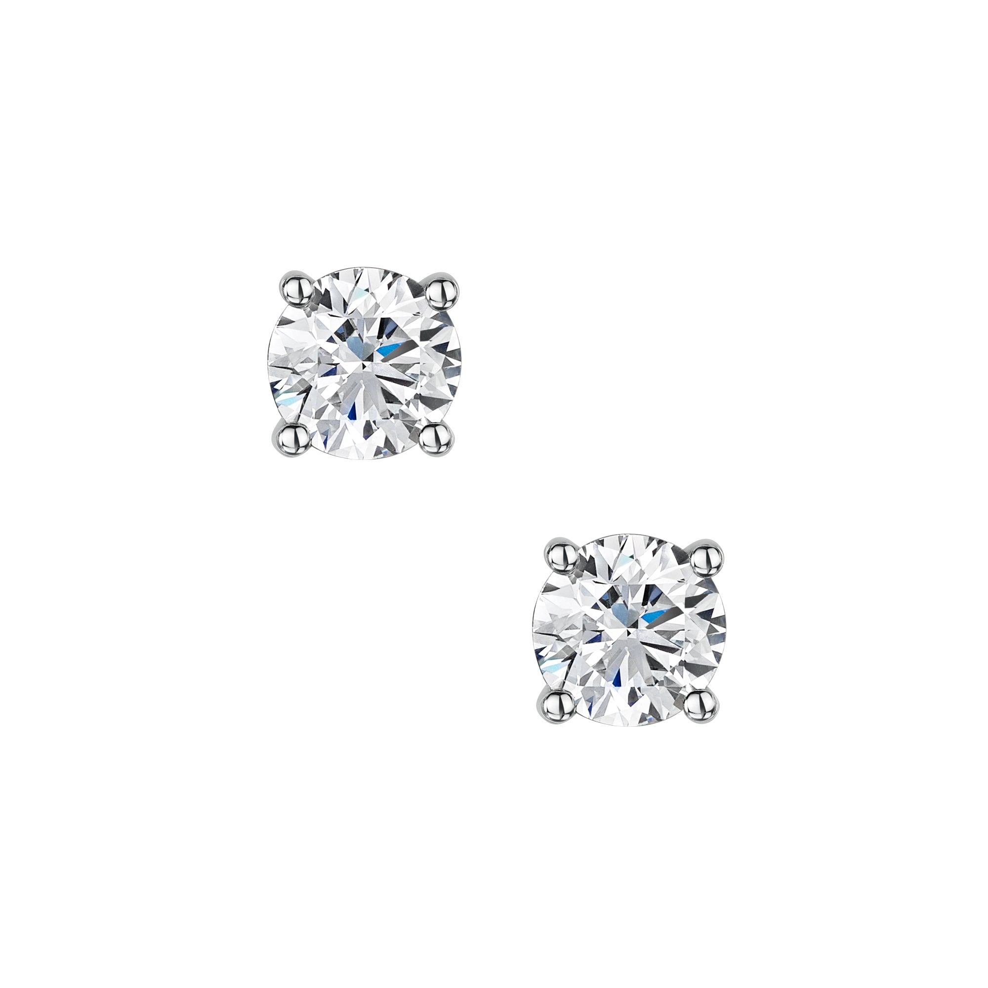 Platinum 3.00ct Round Lab Grown Diamond 'Elizabeth' Stud Earrings