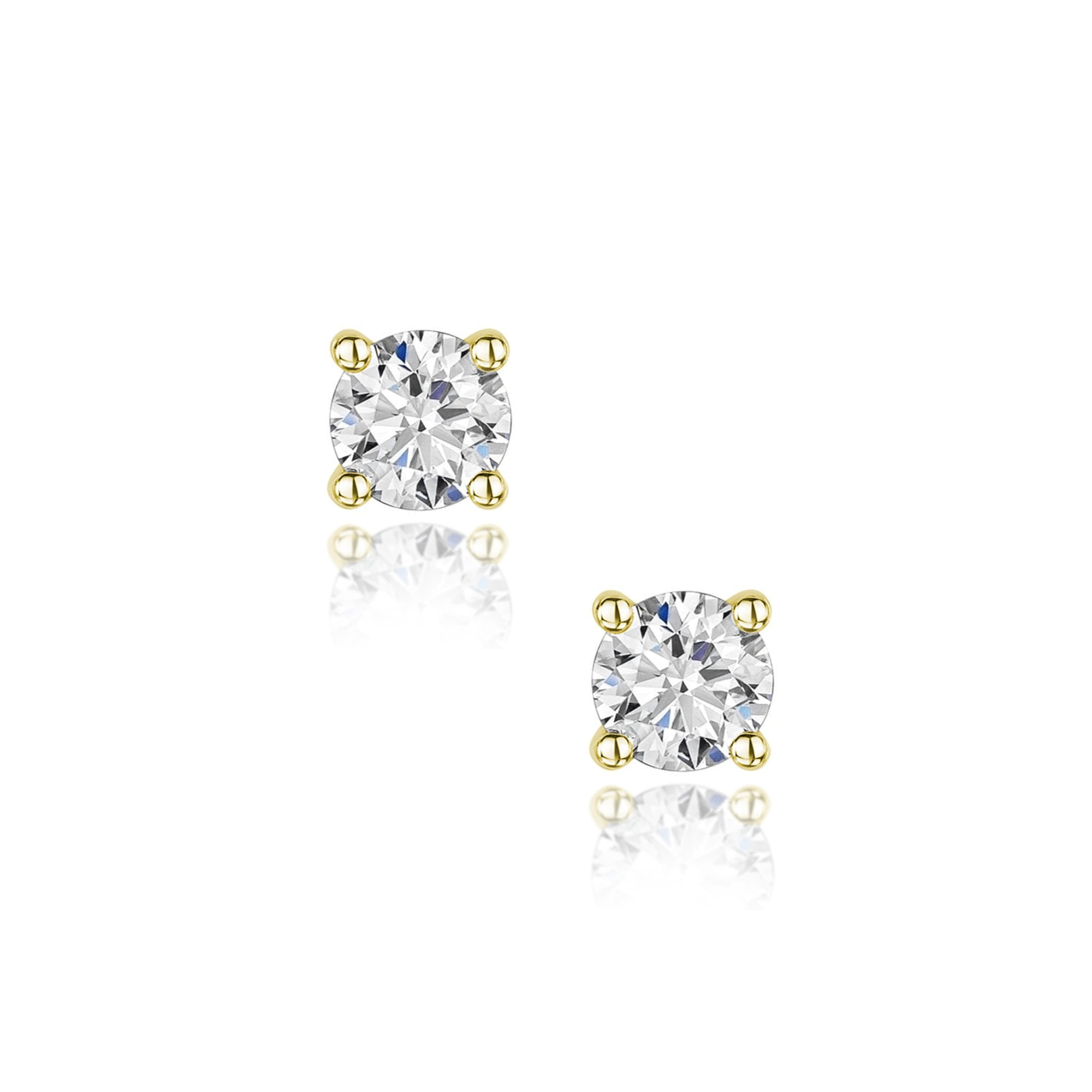 18ct Yellow Gold 1.34ct Round Brilliant Lab Grown Diamond Earrings