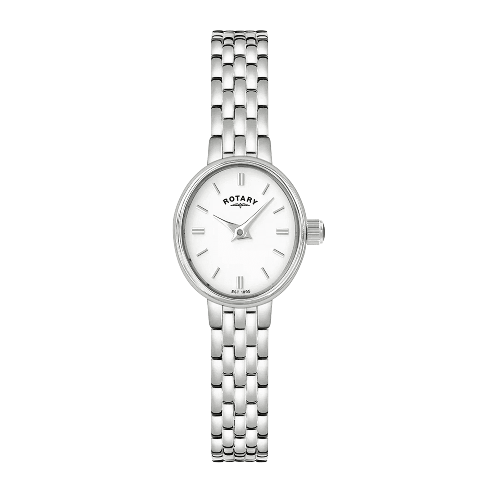 Women's Stainless Steel Watch With Oval Cocktail Dial