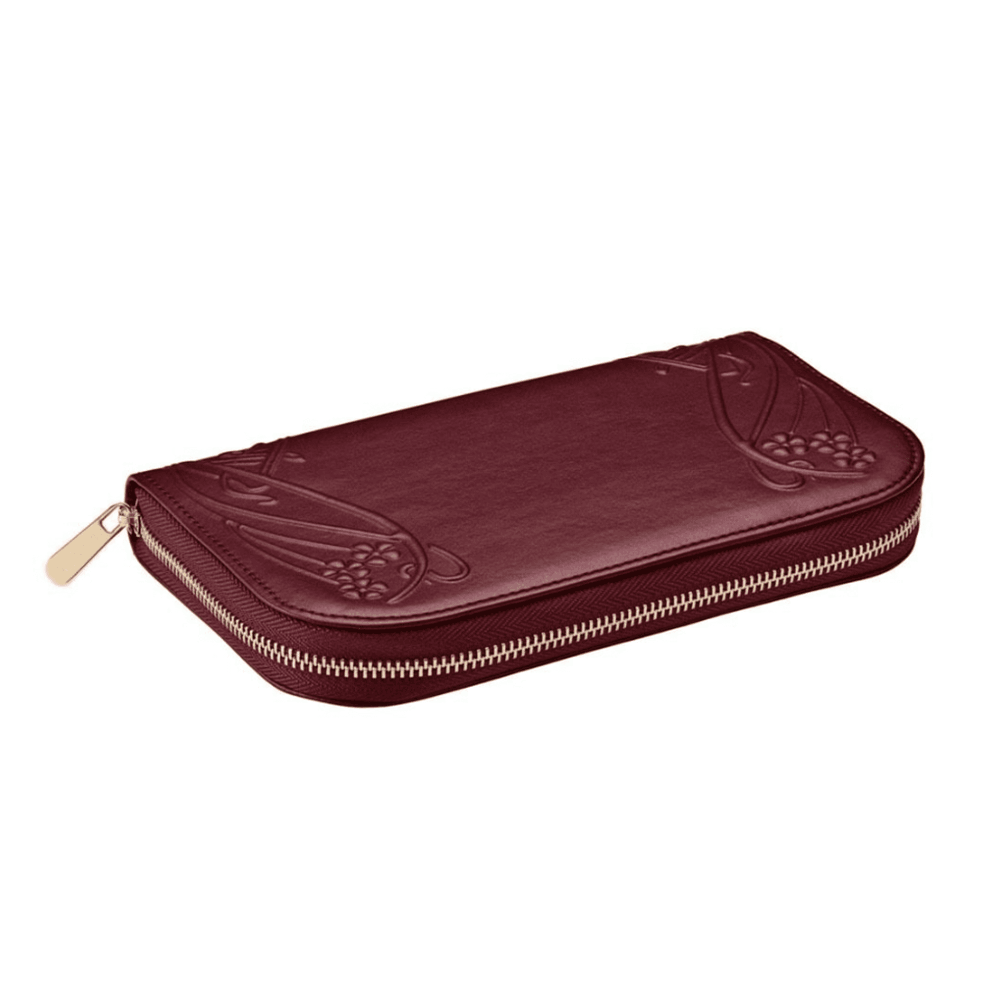 Burgundy Liberty 'Ianthe' Leather Portfolio Jewellery Case