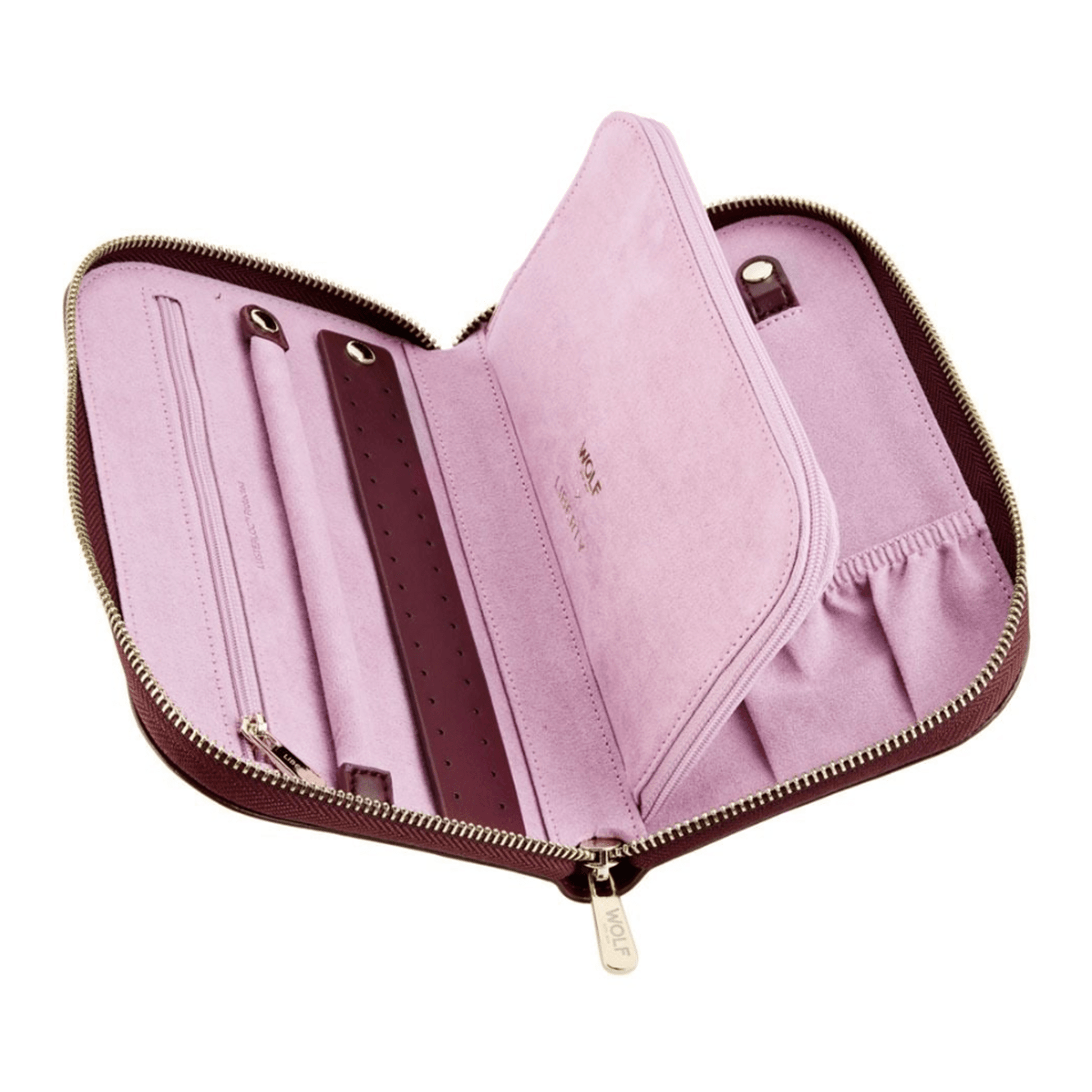 Burgundy Liberty 'Ianthe' Leather Portfolio Jewellery Case