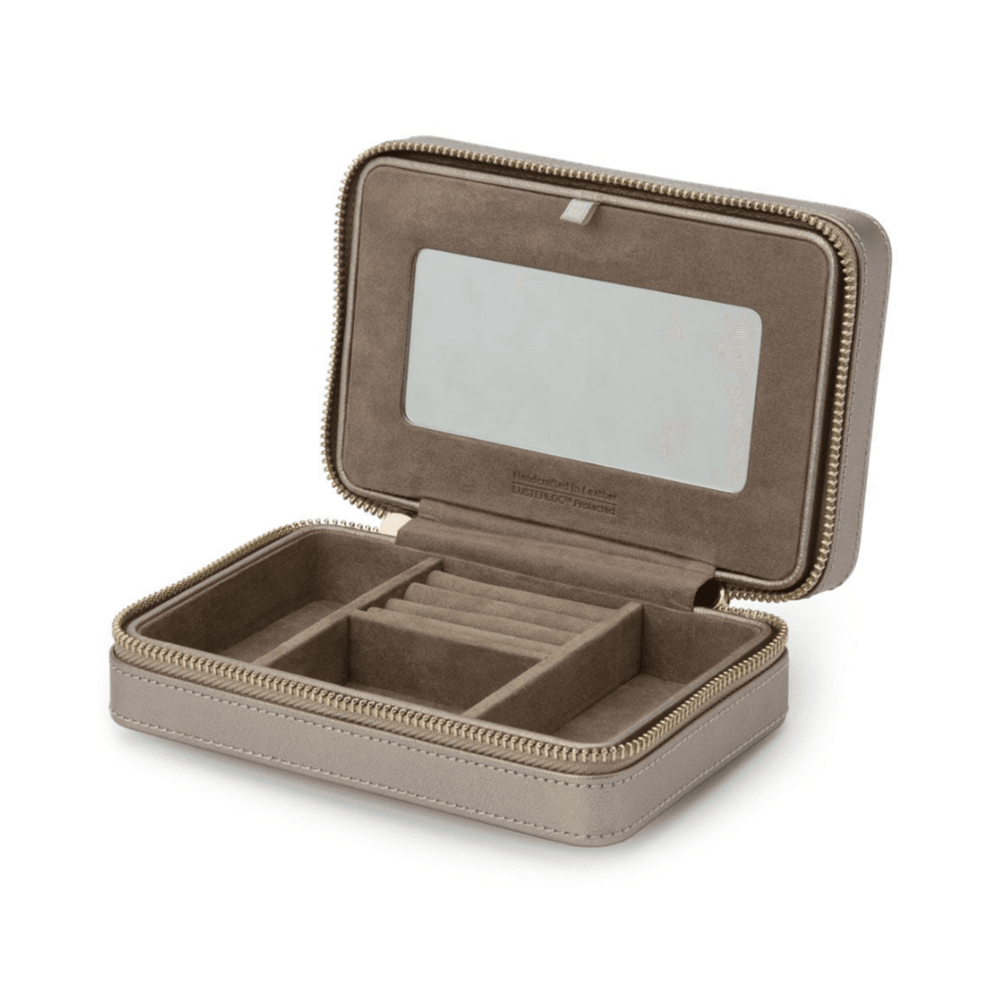 Pewter Leather 'Palermo' Jewellery Travel Case