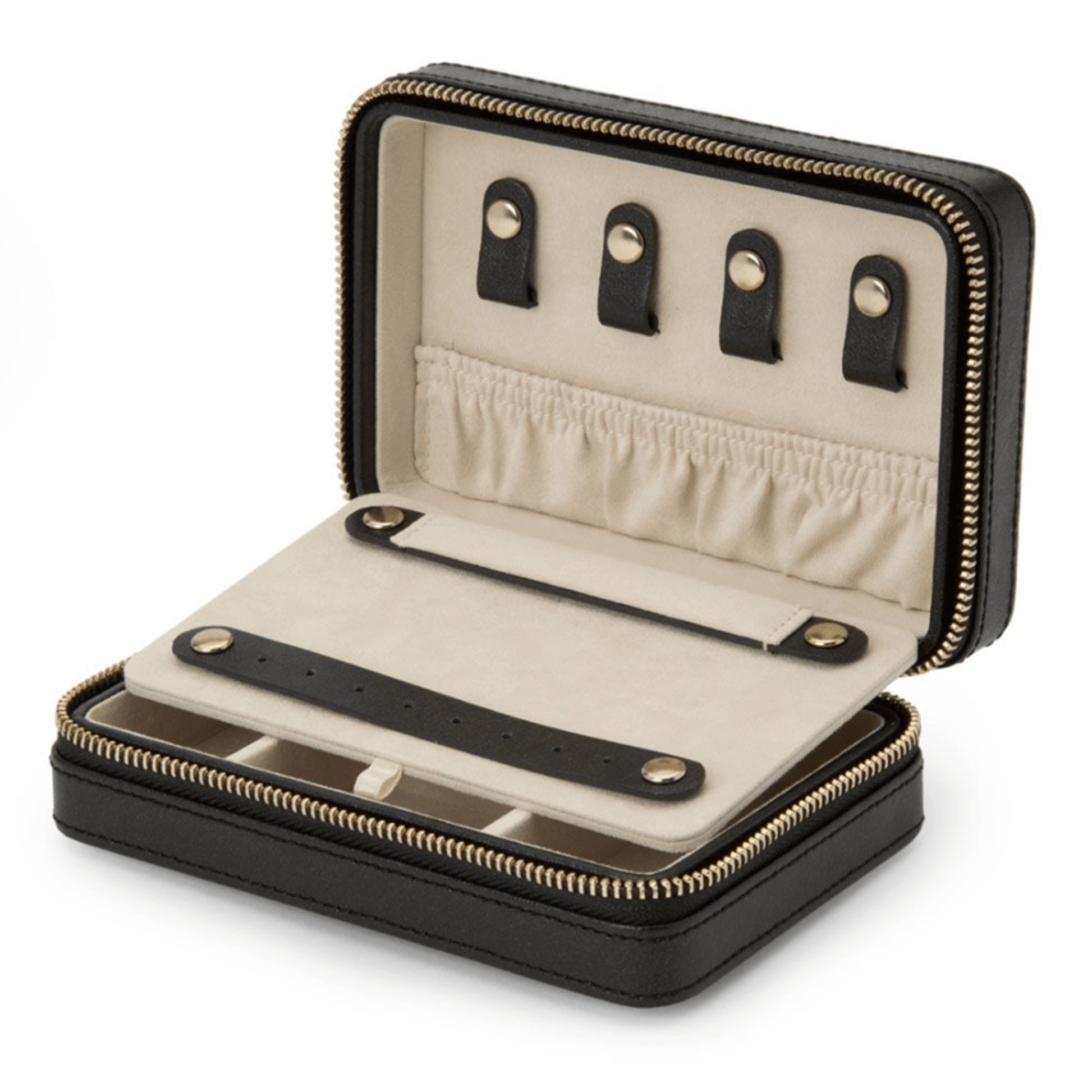 Anthracite Leather 'Palermo' Jewellery Travel Case