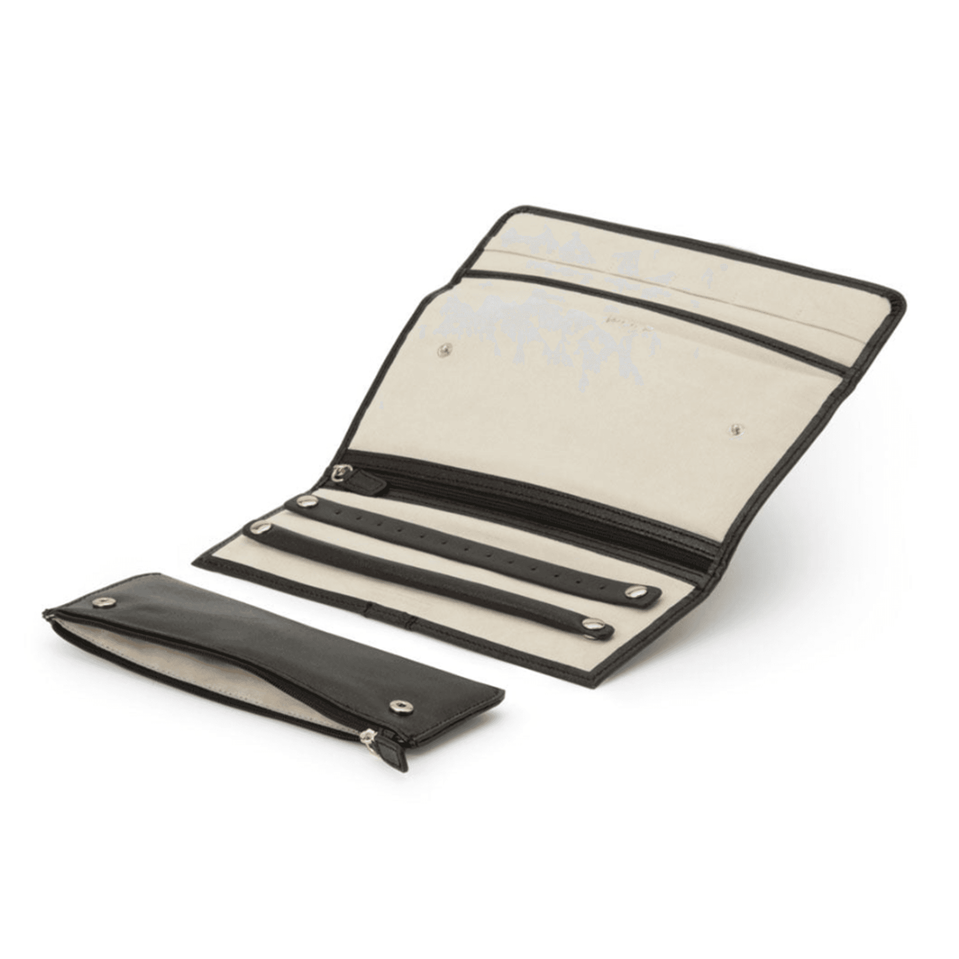 Anthracite Leather 'Palermo' Jewellery Roll