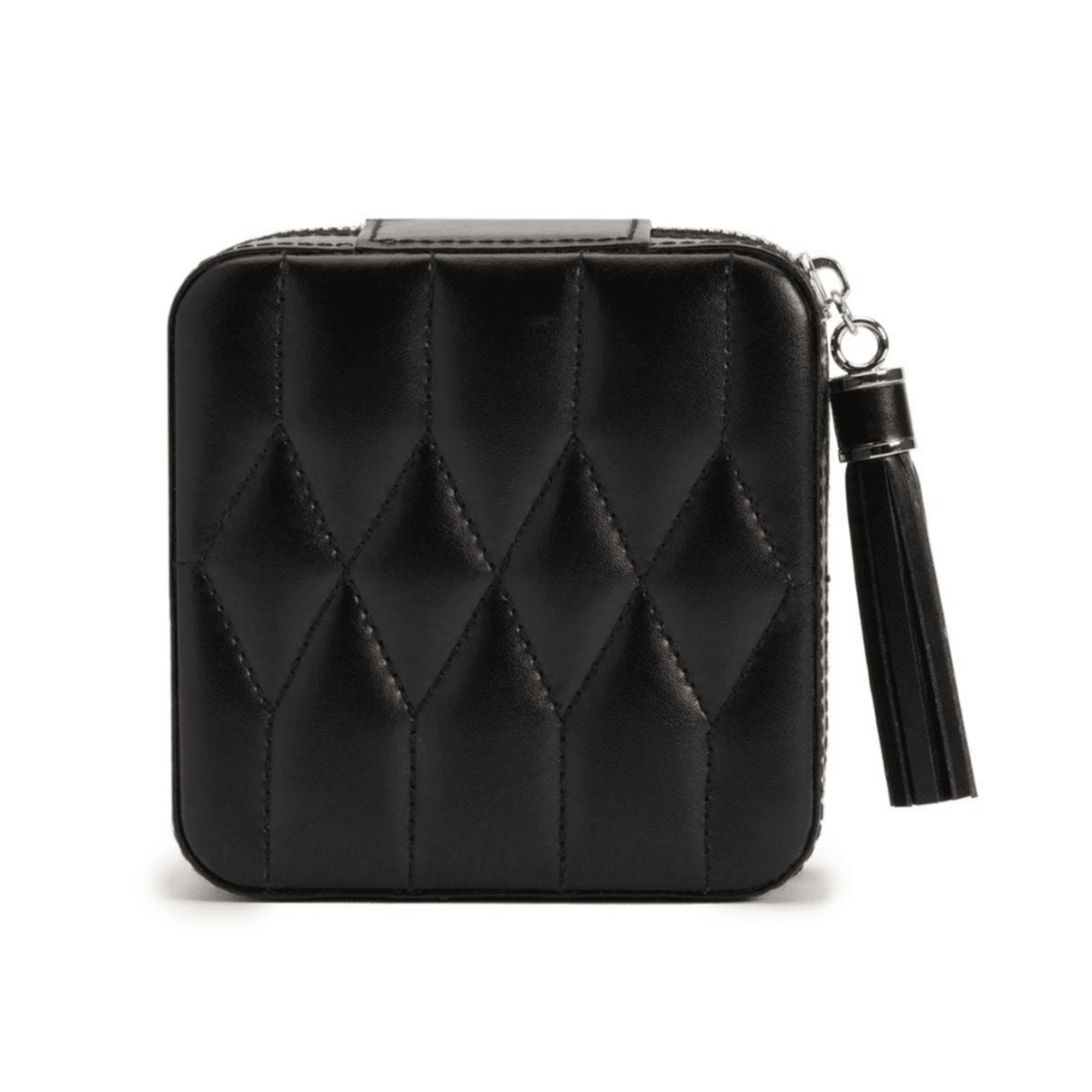 Black Leather 'Caroline' Jewellery Travel Case