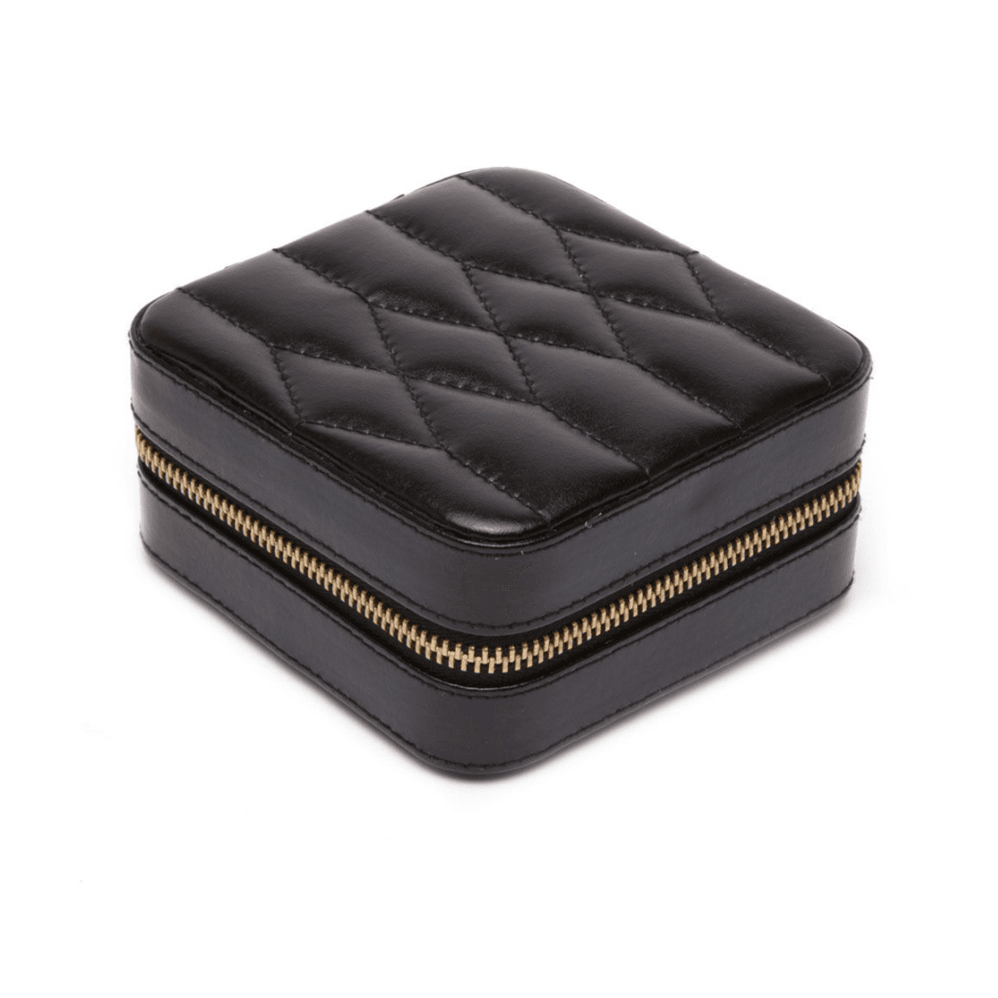 Black Leather 'Caroline' Jewellery Travel Case