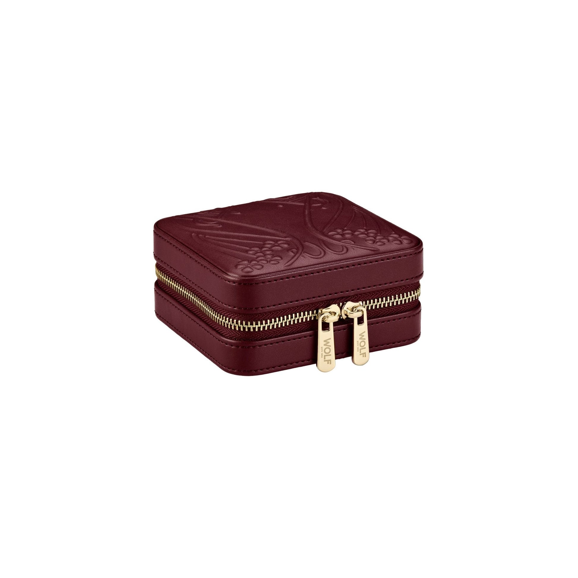 Burgundy Liberty 'Ianthe' Leather Small Jewellery Travel Case