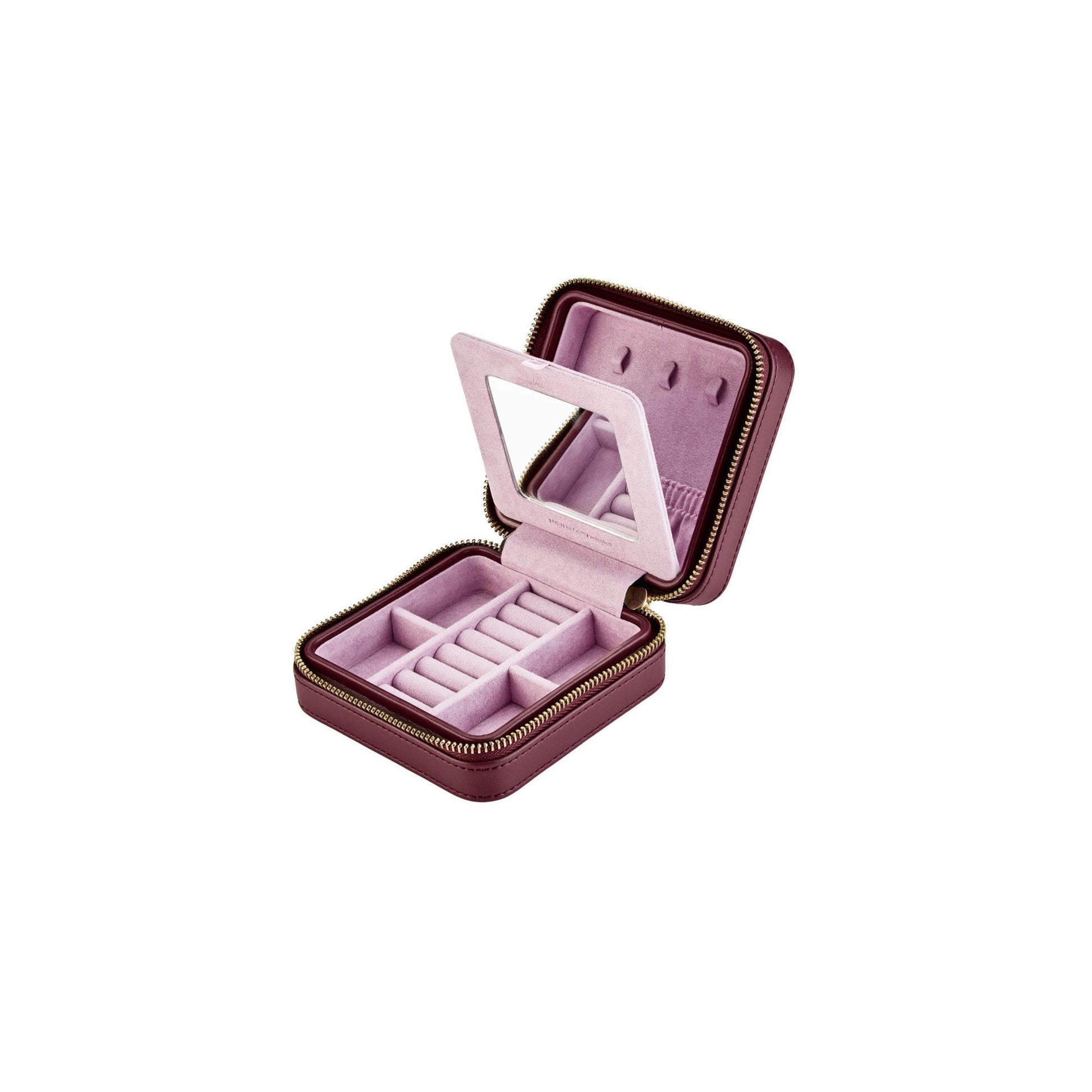 Burgundy Liberty 'Ianthe' Leather Small Jewellery Travel Case