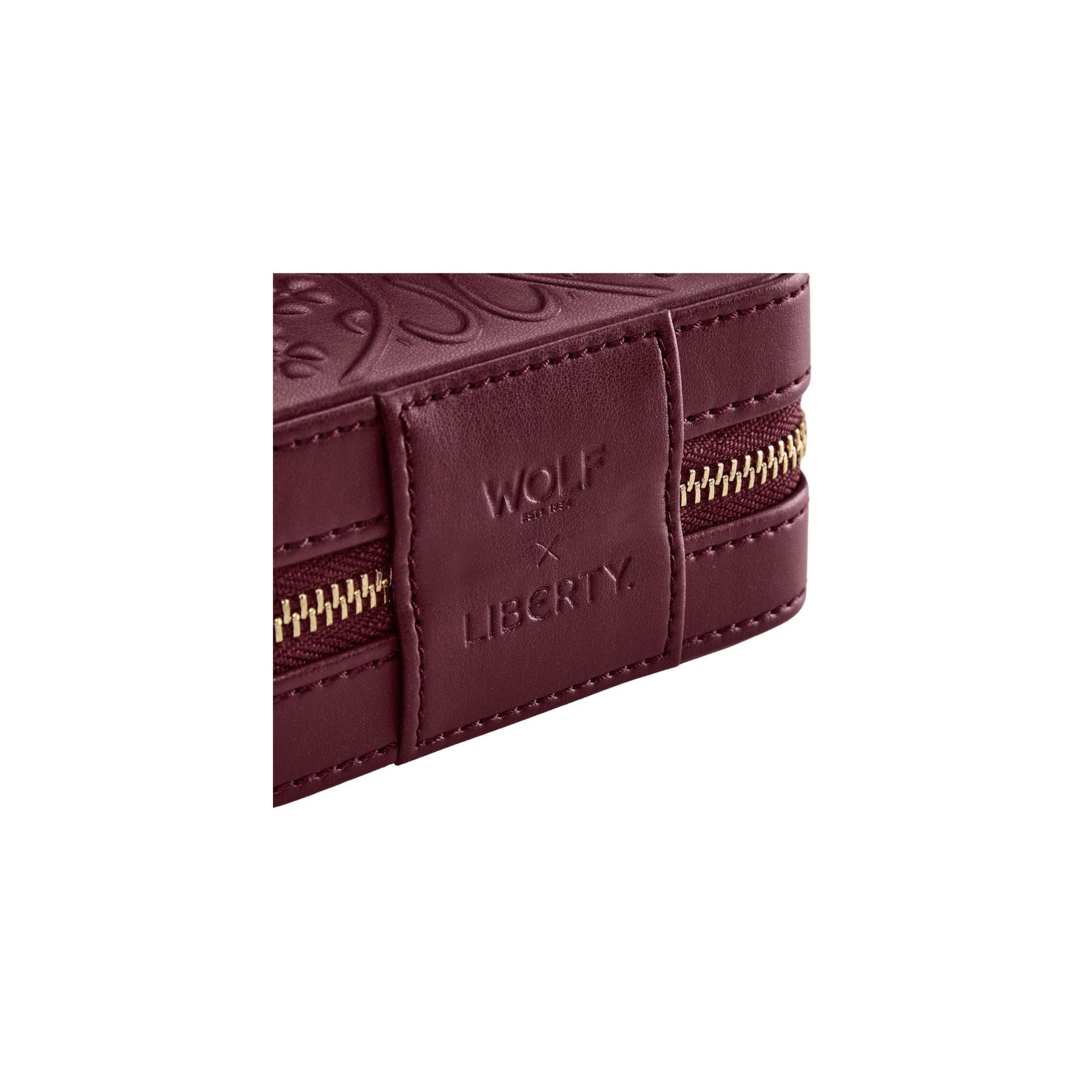 Burgundy Liberty 'Ianthe' Leather Small Jewellery Travel Case
