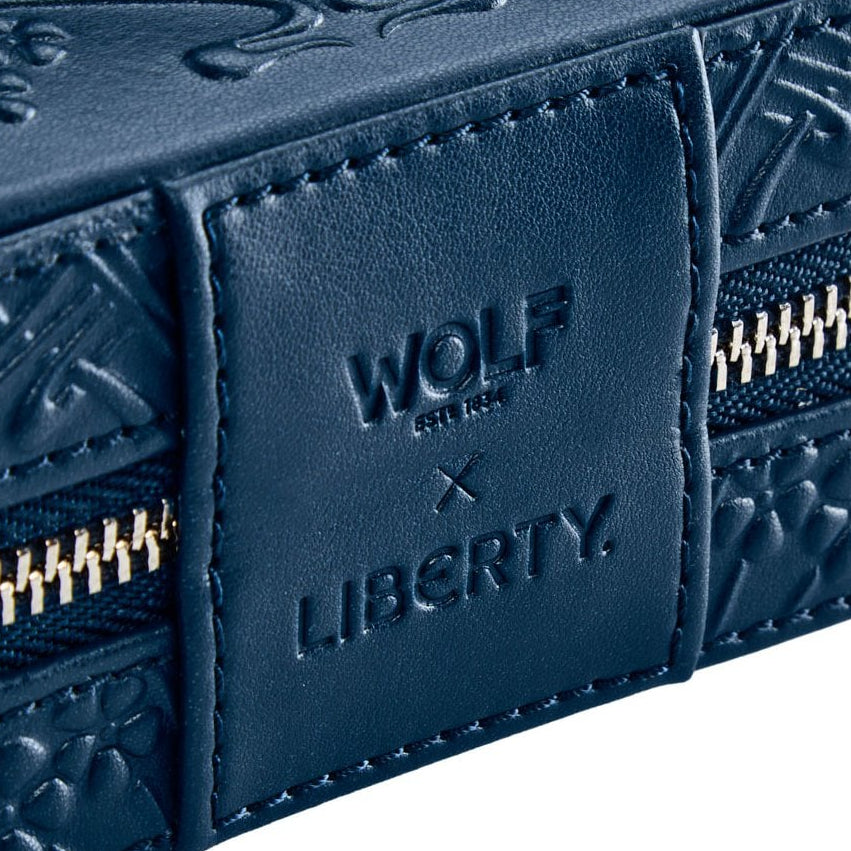 Navy Liberty 'Ianthe' Leather Small Jewellery Travel Case