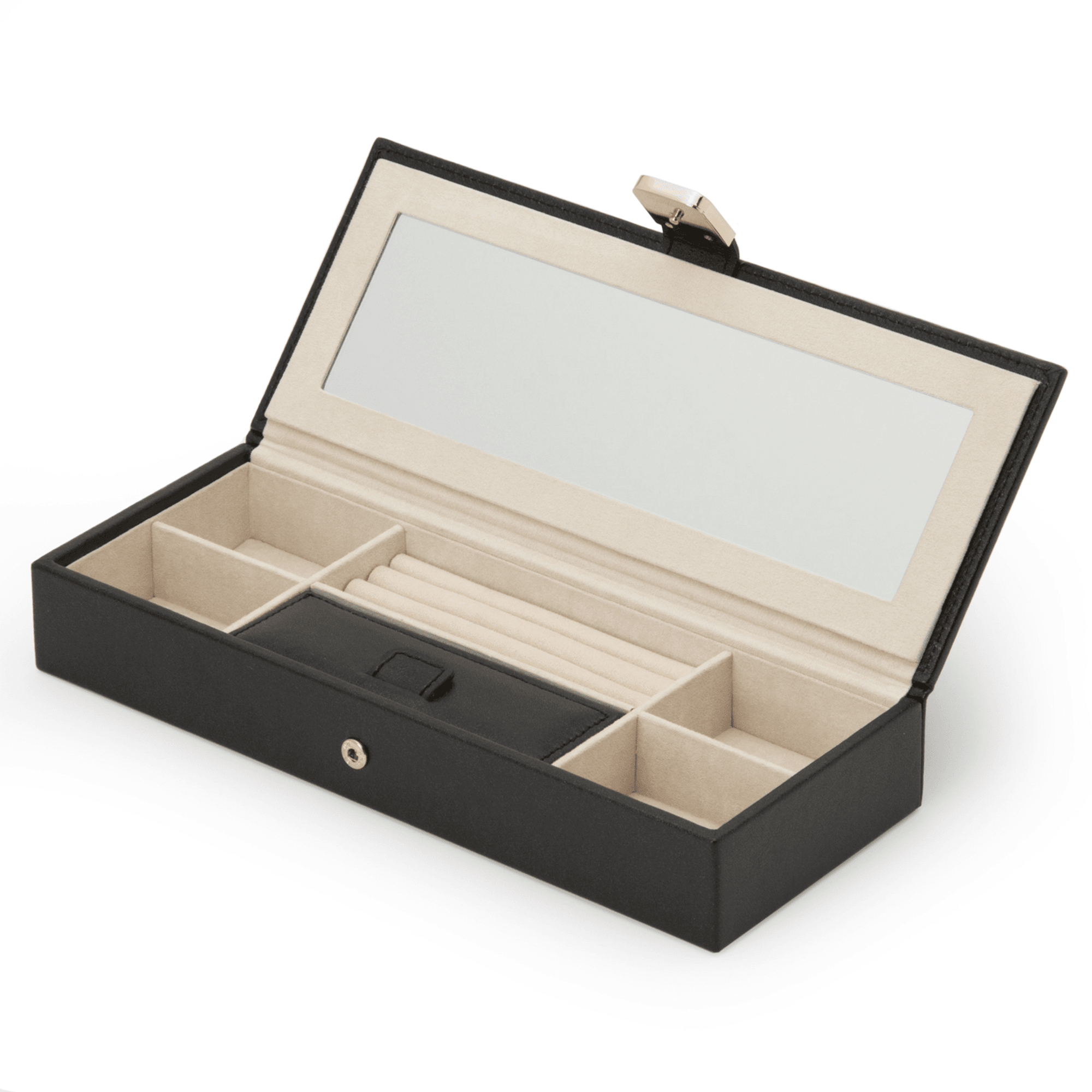 Anthracite Leather 'Palermo' Jewellery Deposit Box