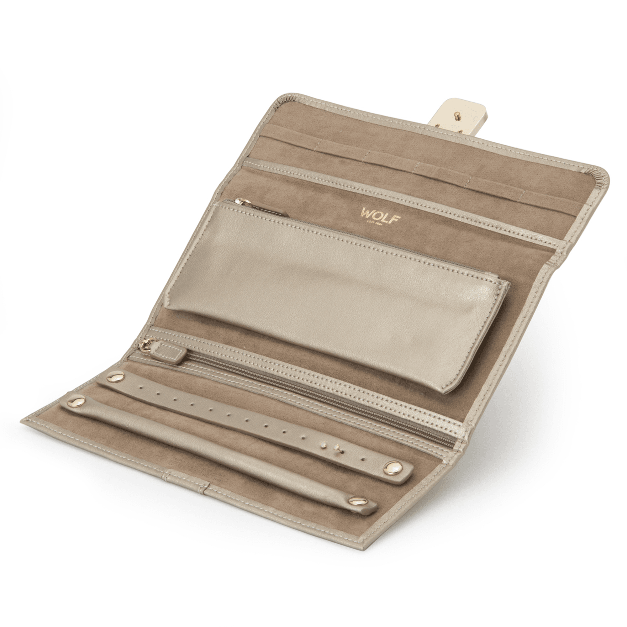 Pewter Leather 'Palermo' Jewellery Roll