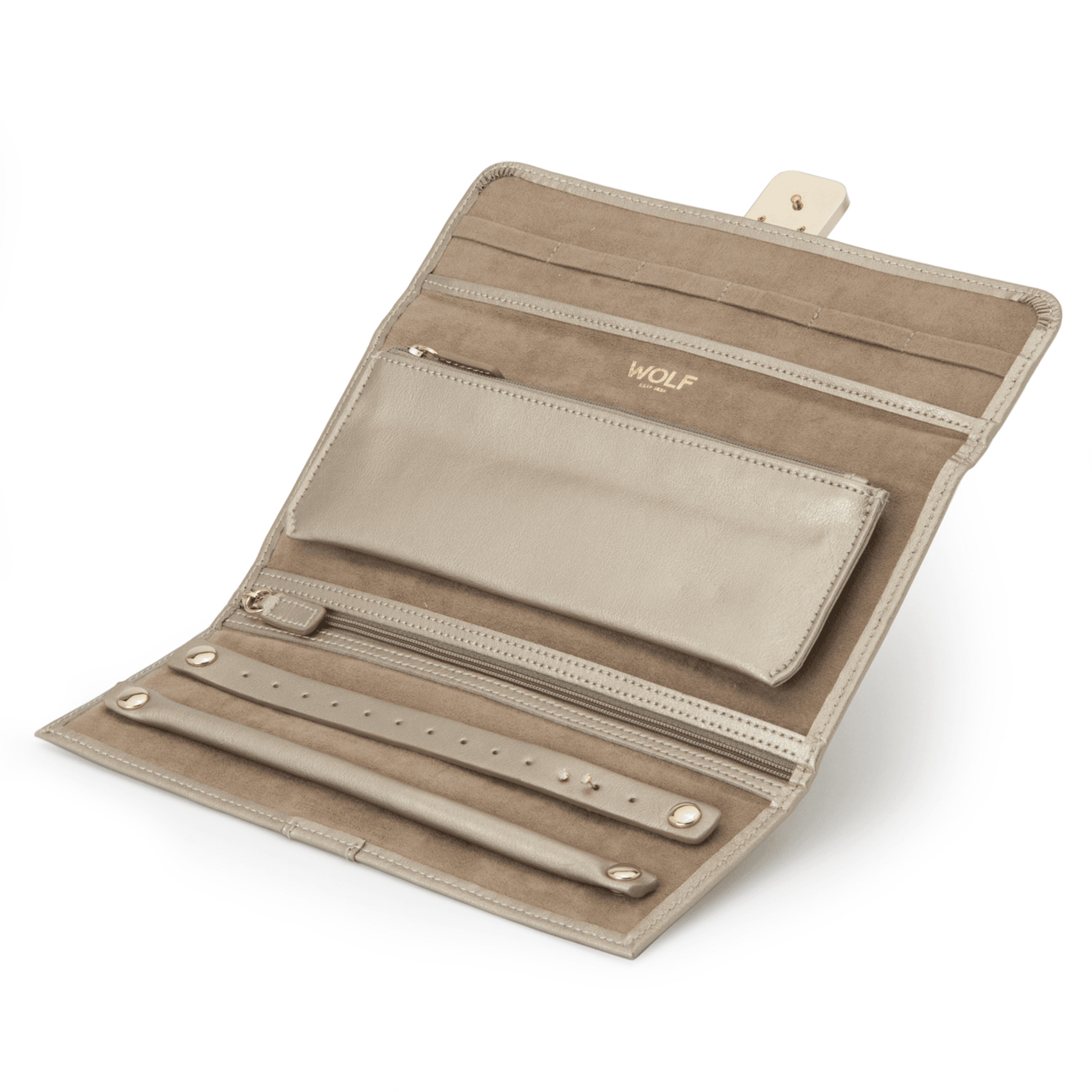 Pewter Leather 'Palermo' Jewellery Roll
