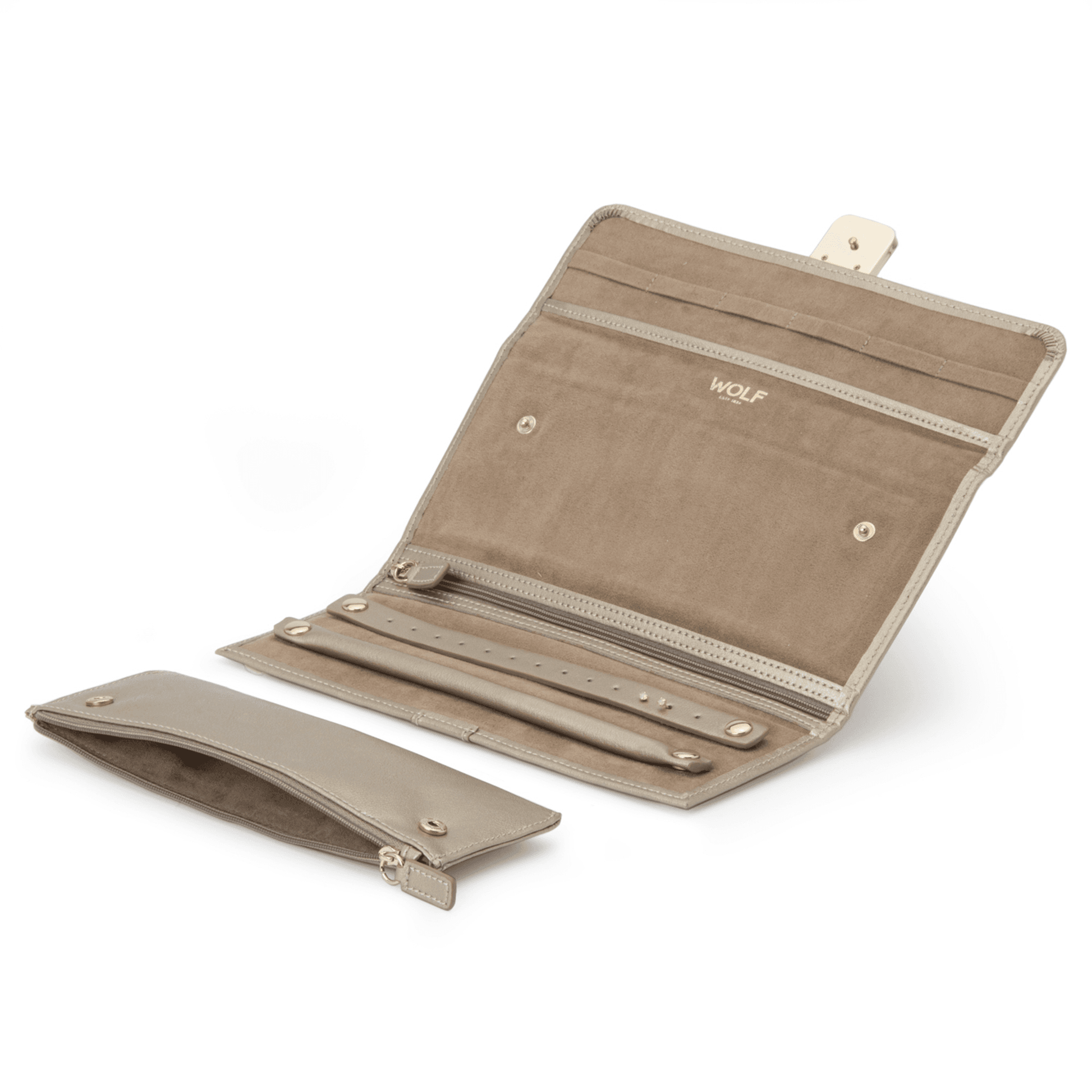 Pewter Leather 'Palermo' Jewellery Roll