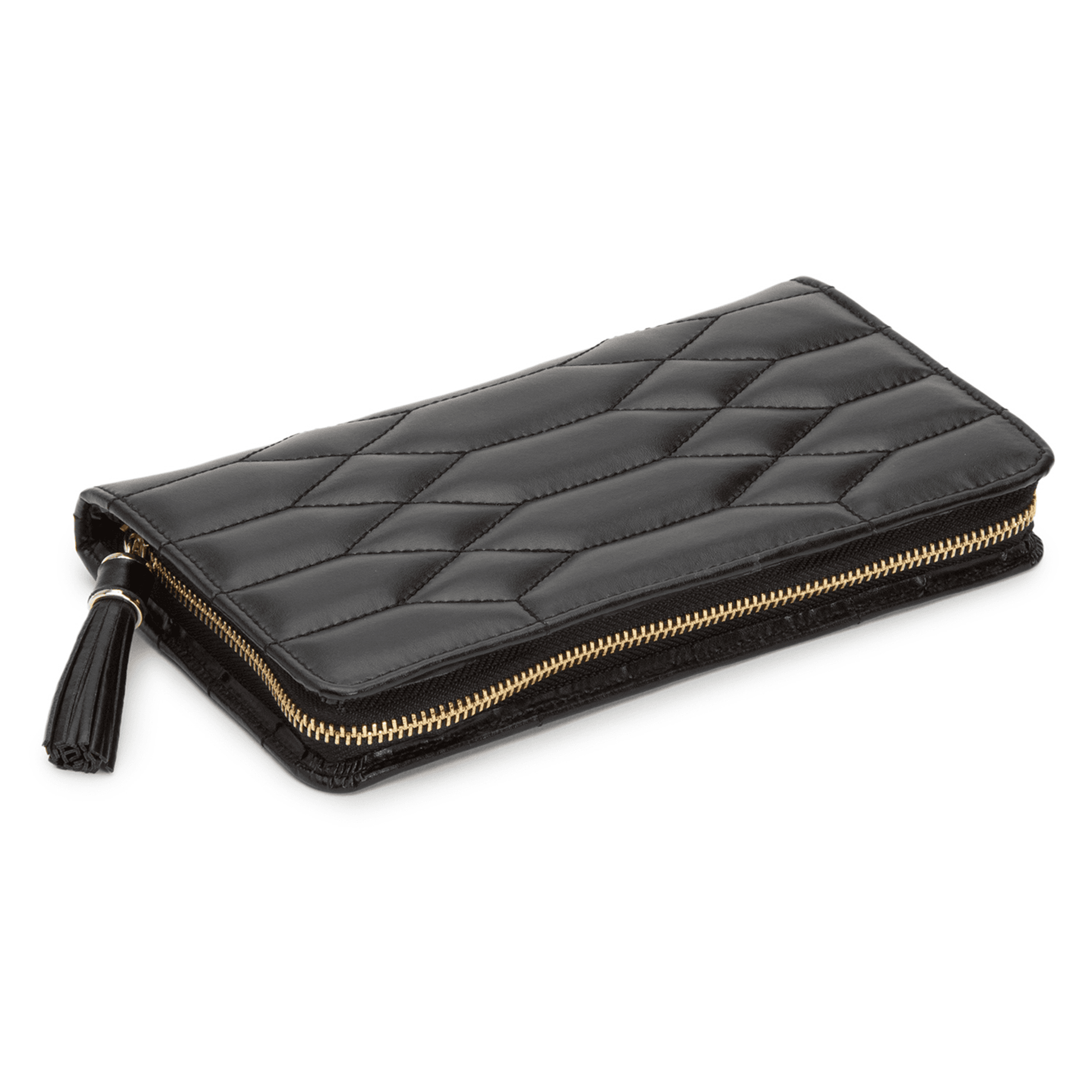 Black Leather 'Caroline' Portfolio Jewellery Case