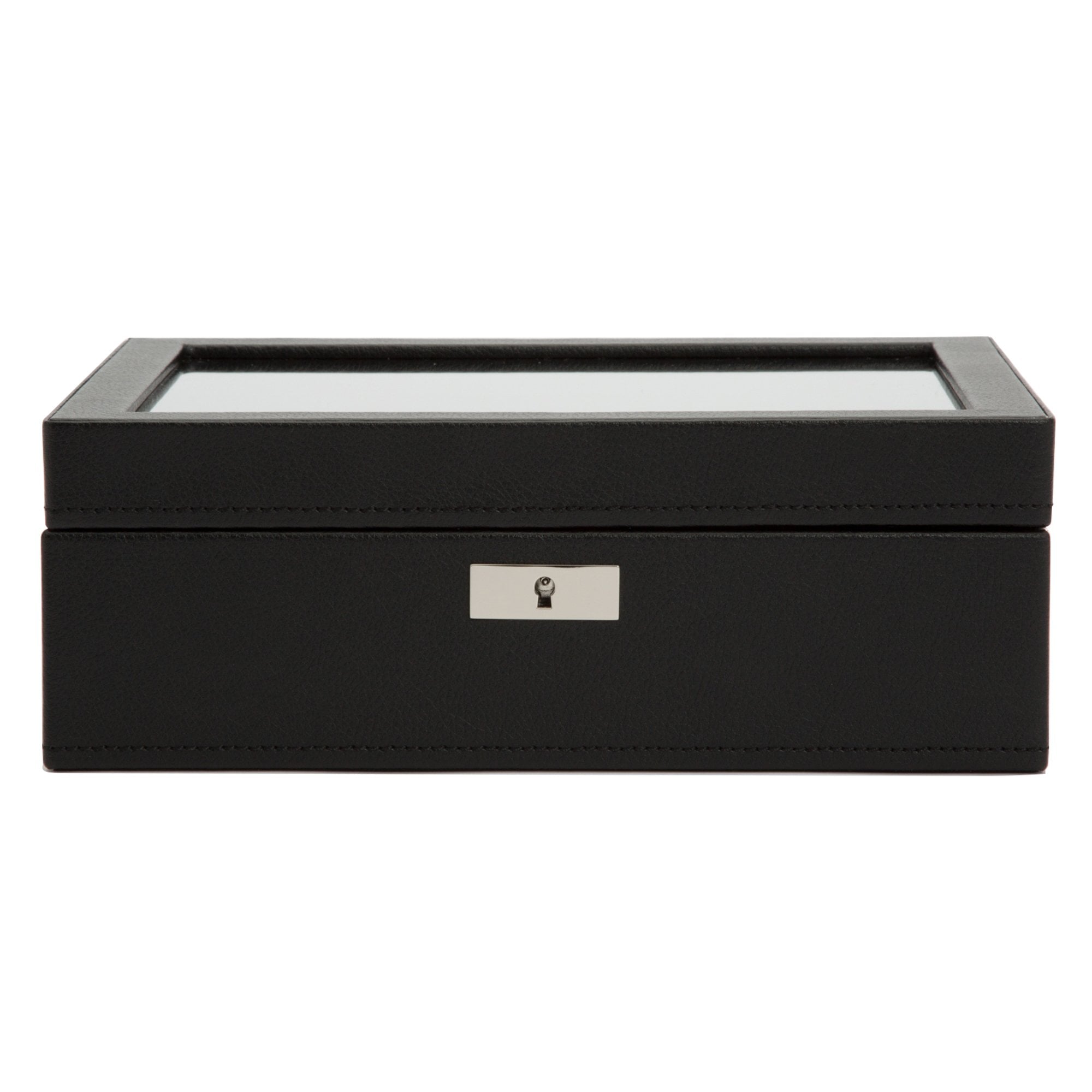 Black Leather 'Roadster' 8 Piece Watch Box with Window