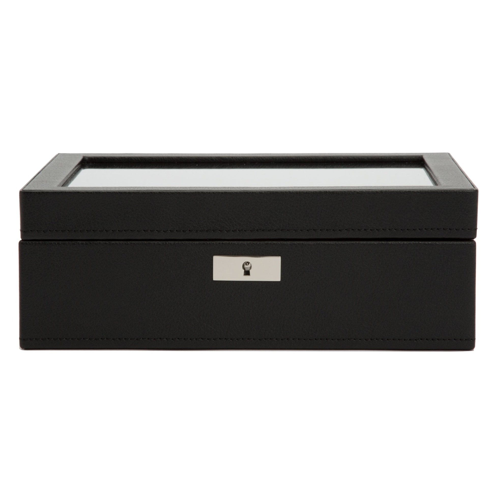 Black Leather 'Roadster' 8 Piece Watch Box with Window