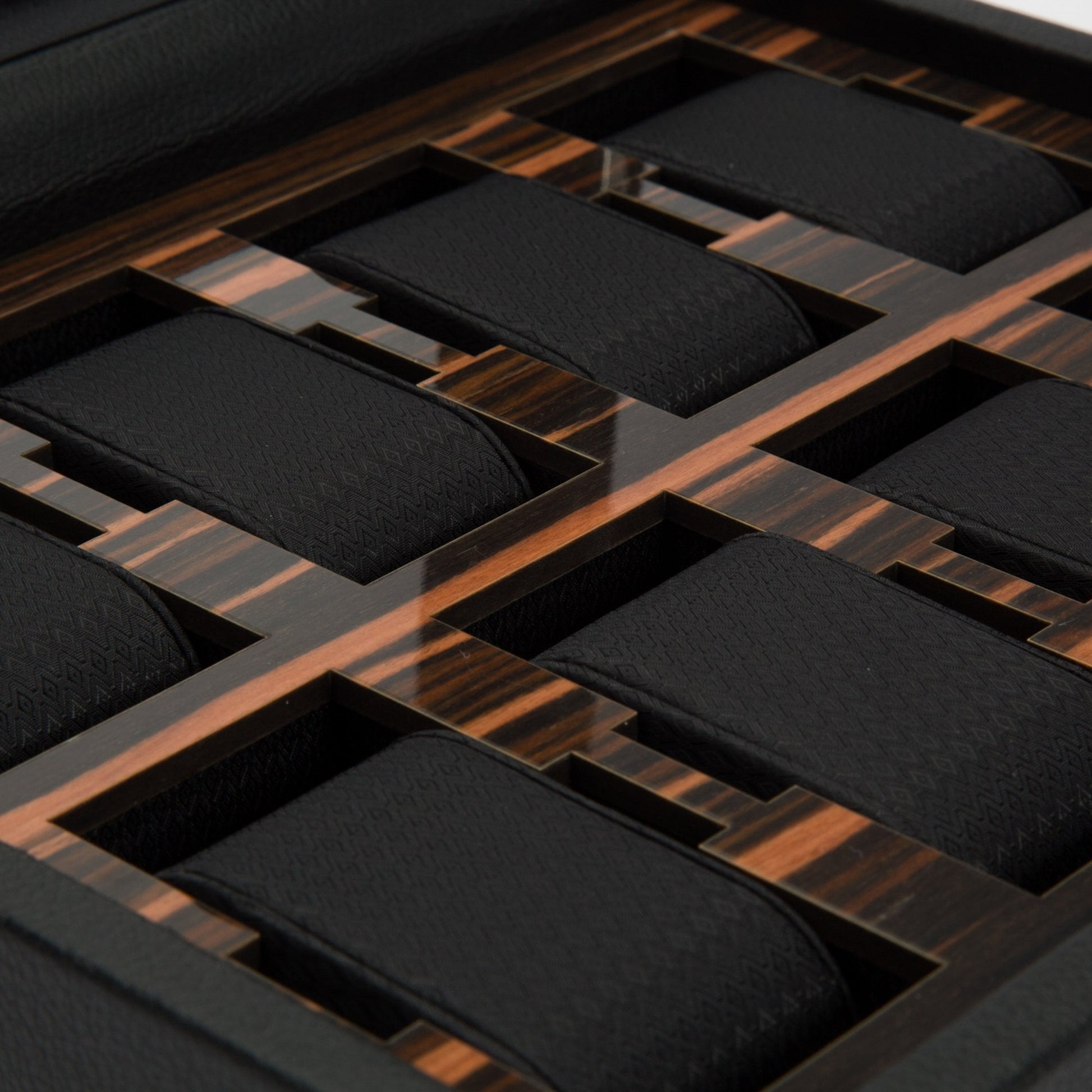 Black Leather 'Roadster' 8 Piece Watch Box with Window