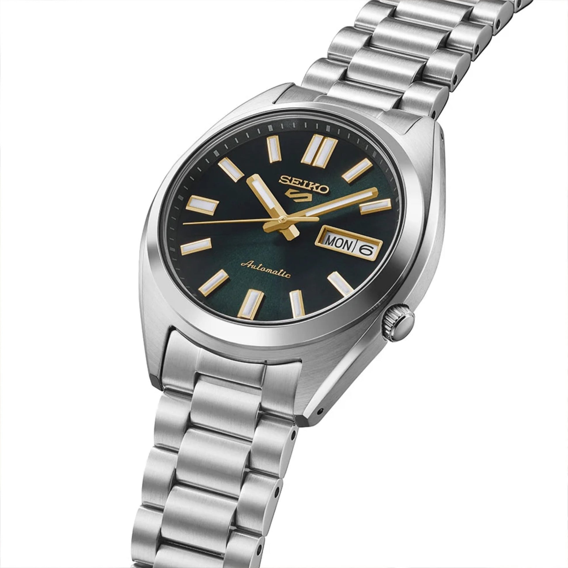 Seiko 5 Sports SNXS Vintage Gold Collection 'Green Tie' Watch