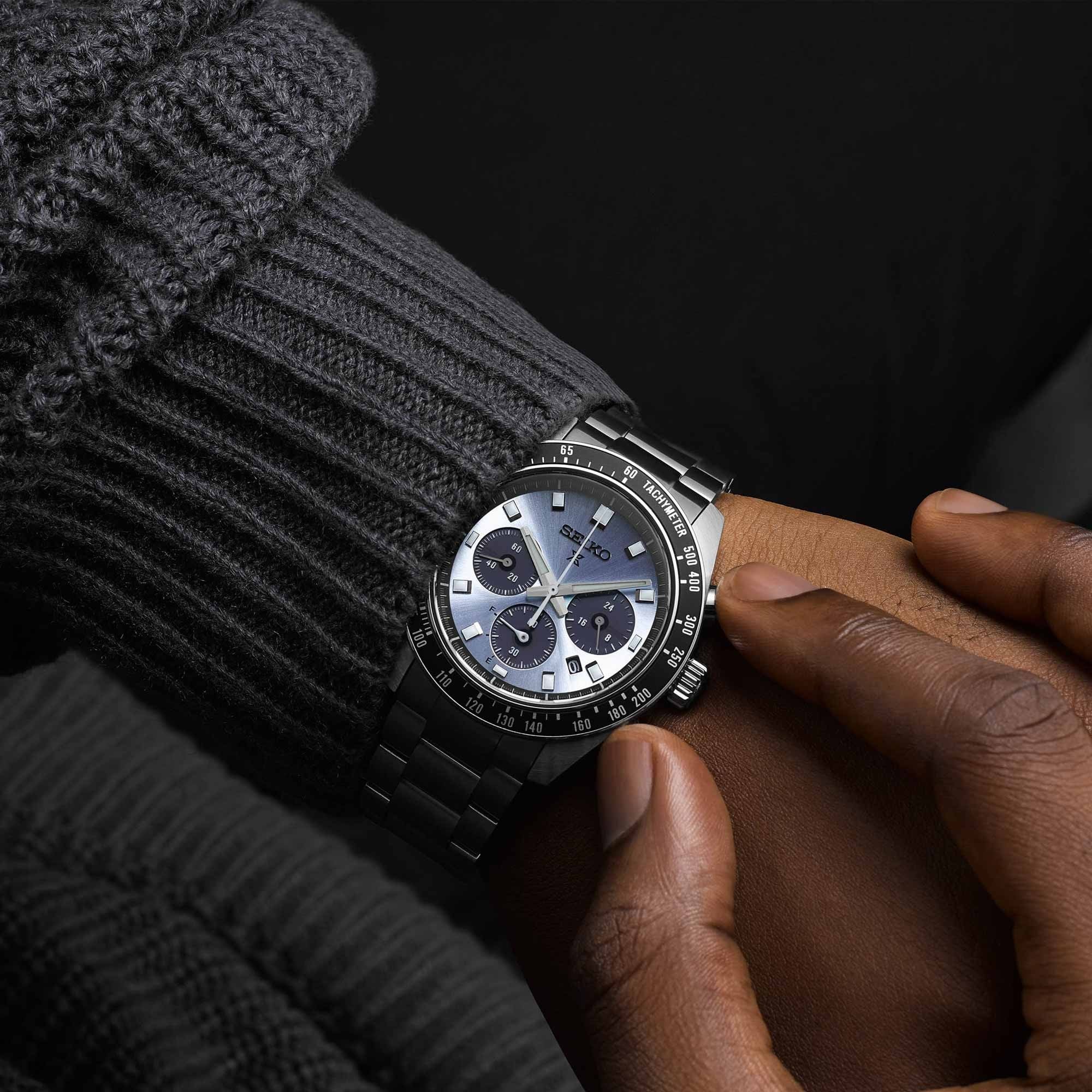 Seiko Prospex 'Crystal Trophy' Speedtimer Solar Chronograph Blue Watch